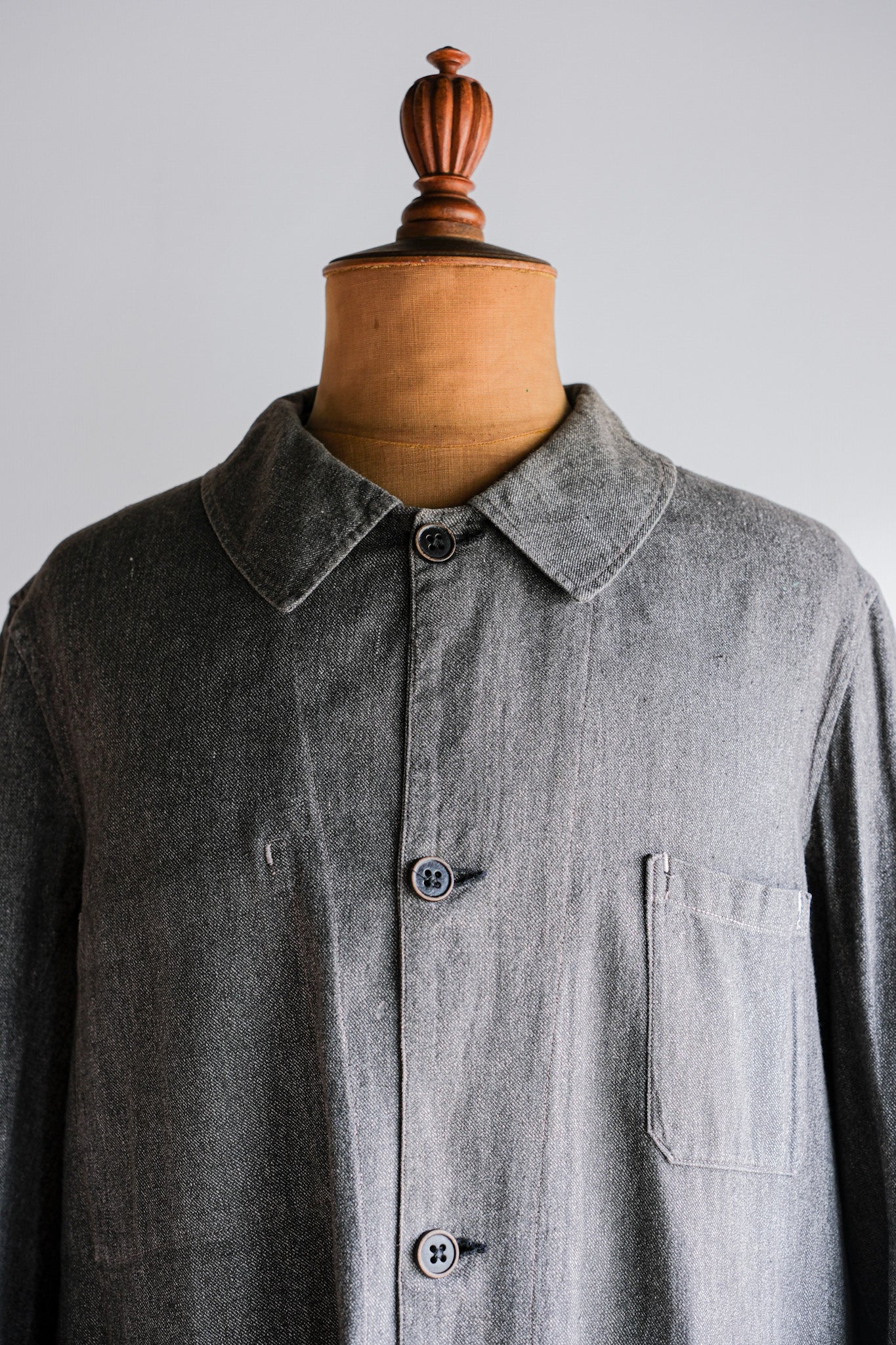 ［~30's］French Vintage Salt & Pepper Cotton Twill Work Coat
