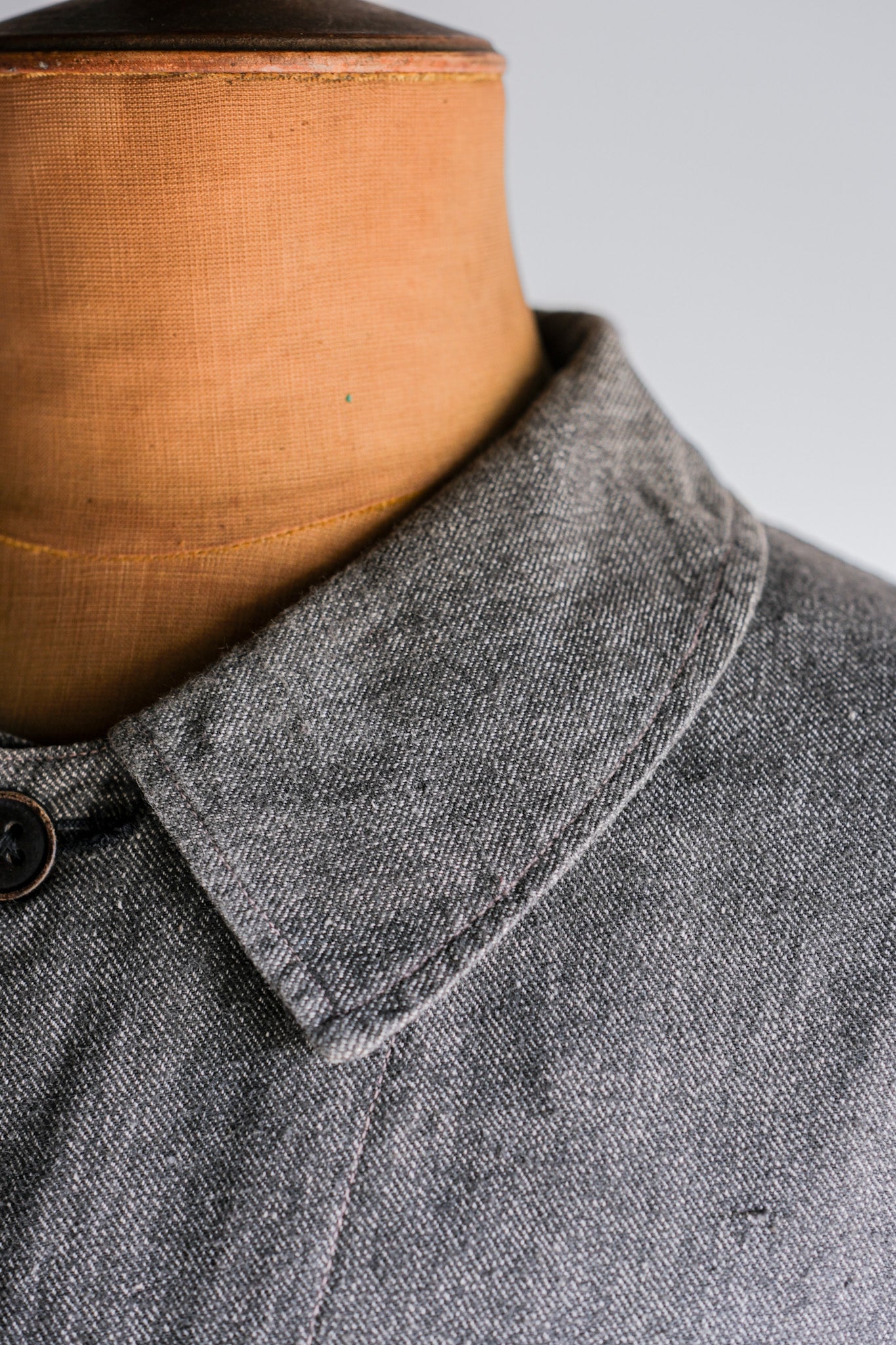 ［~30's］French Vintage Salt & Pepper Cotton Twill Work Coat