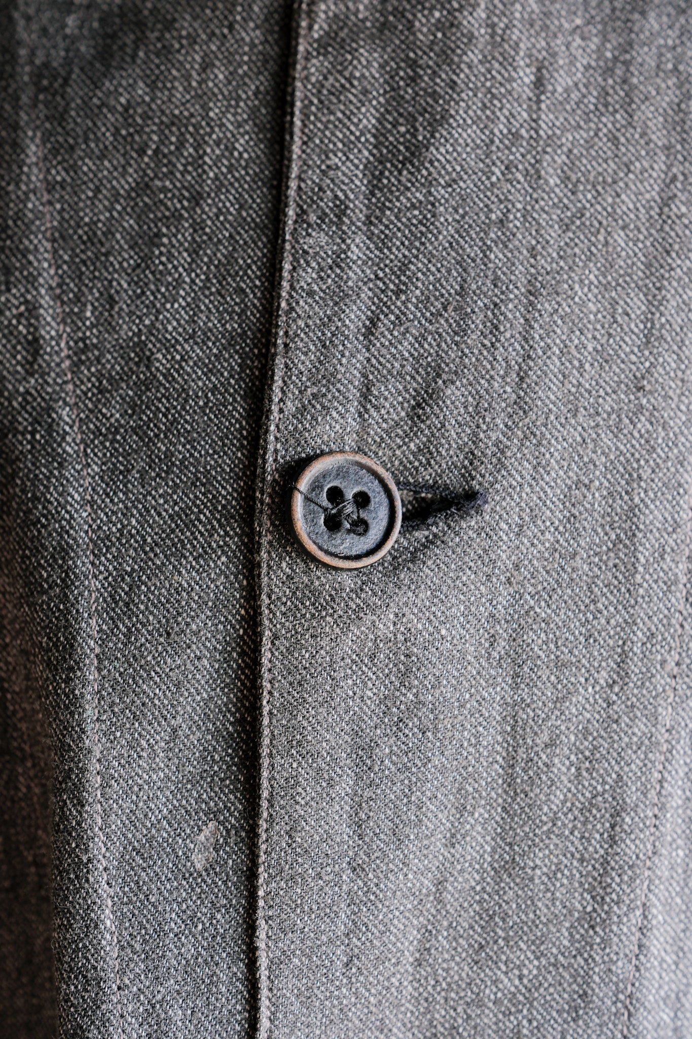 ［~30's］French Vintage Salt & Pepper Cotton Twill Work Coat