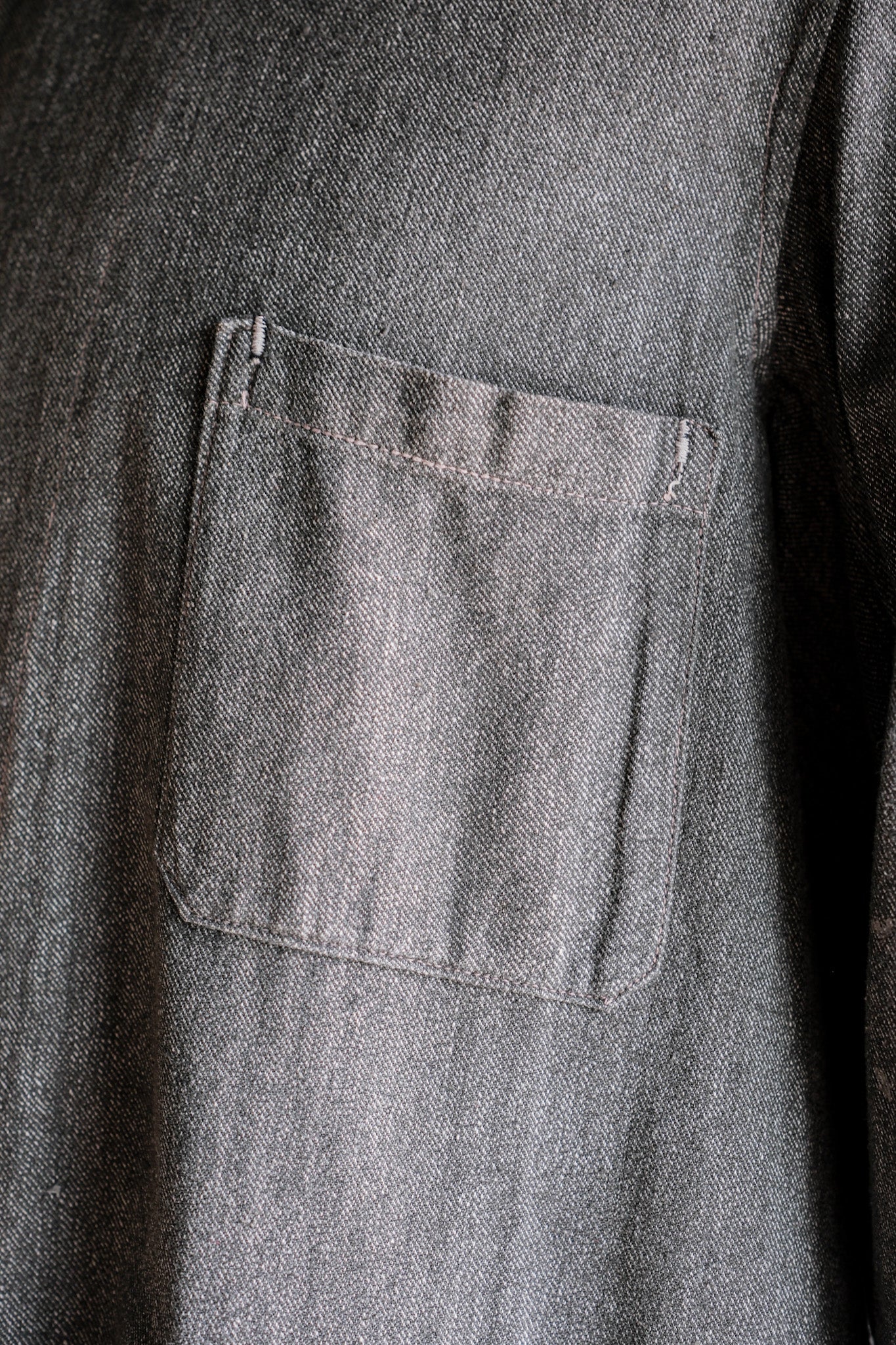 ［~30's］French Vintage Salt & Pepper Cotton Twill Work Coat