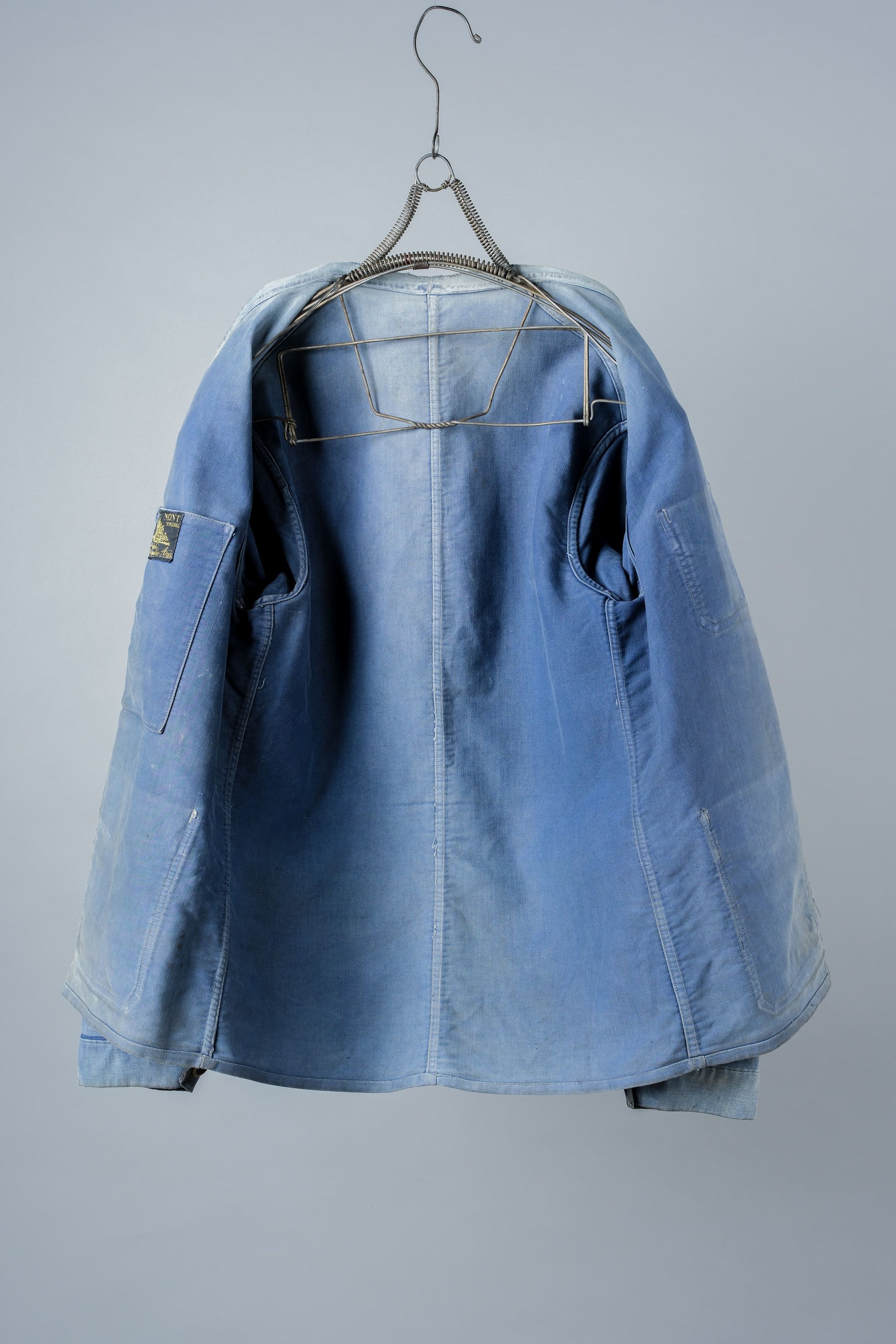 ［~40’s］French Vintage Blue Moleskin Work Jacket "Le Mont St. Michel"