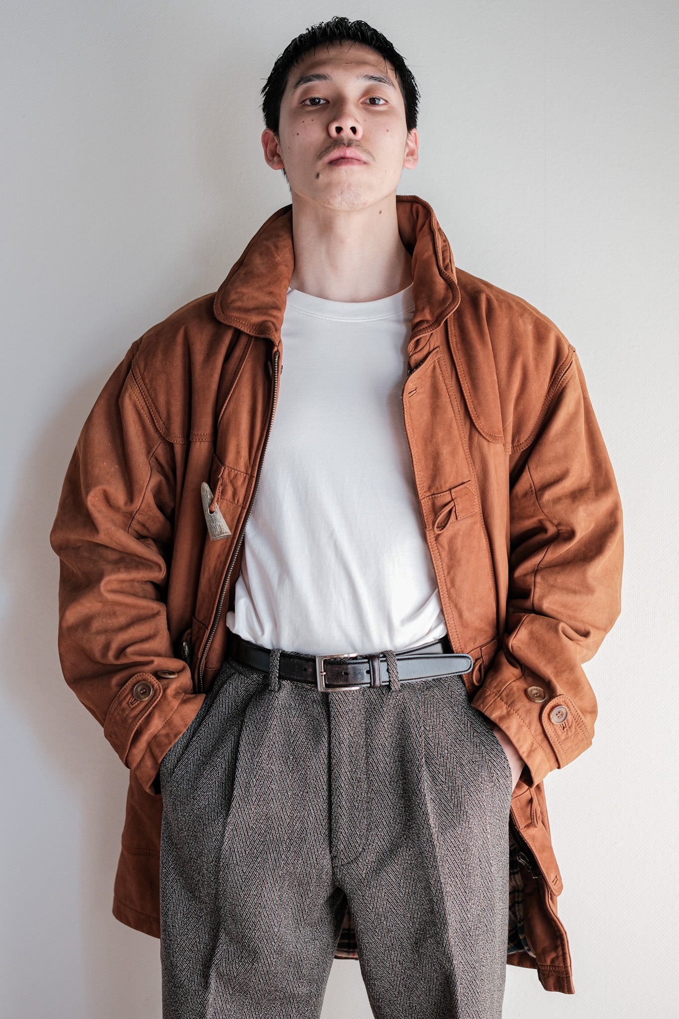 ［~90's］Old INVERTERE Leather Duffle Coat Size.XS