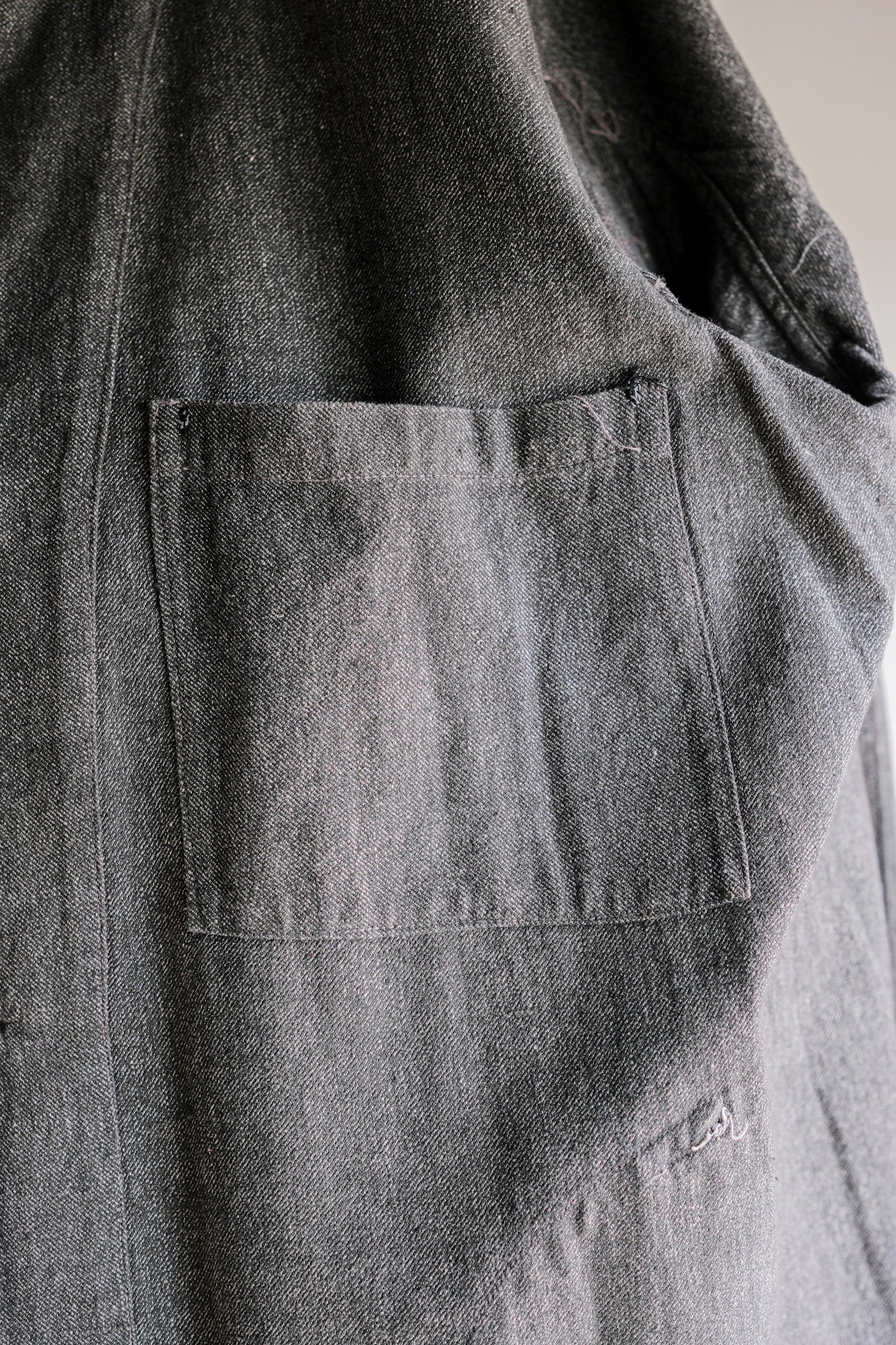 [〜30年代]法國復古鹽和胡椒棉斜紋斜紋衣工作外套