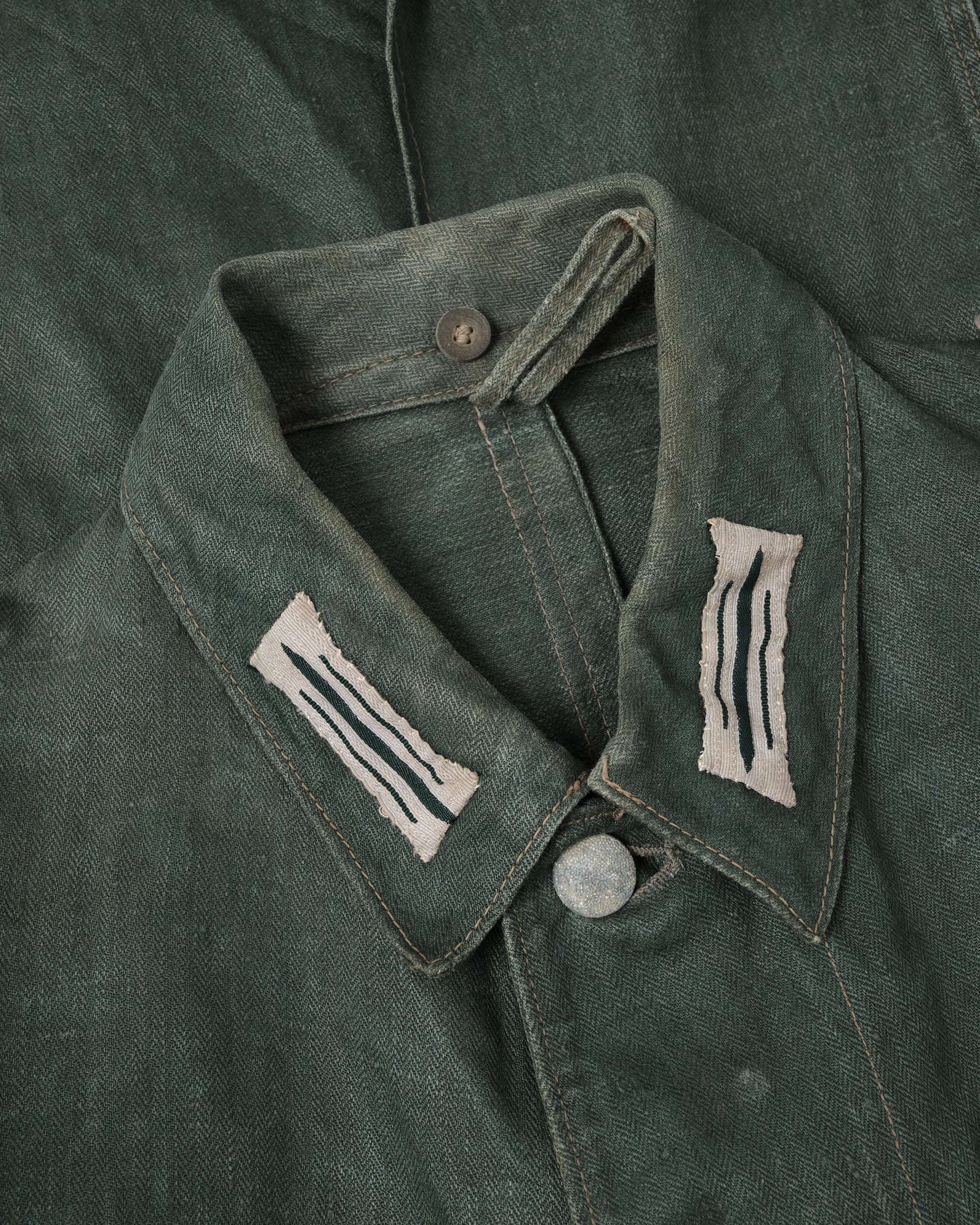 ［~40’s］WWII German Army Green Drillich HBT Linen Summer Field Jacket "Wehrmacht"
