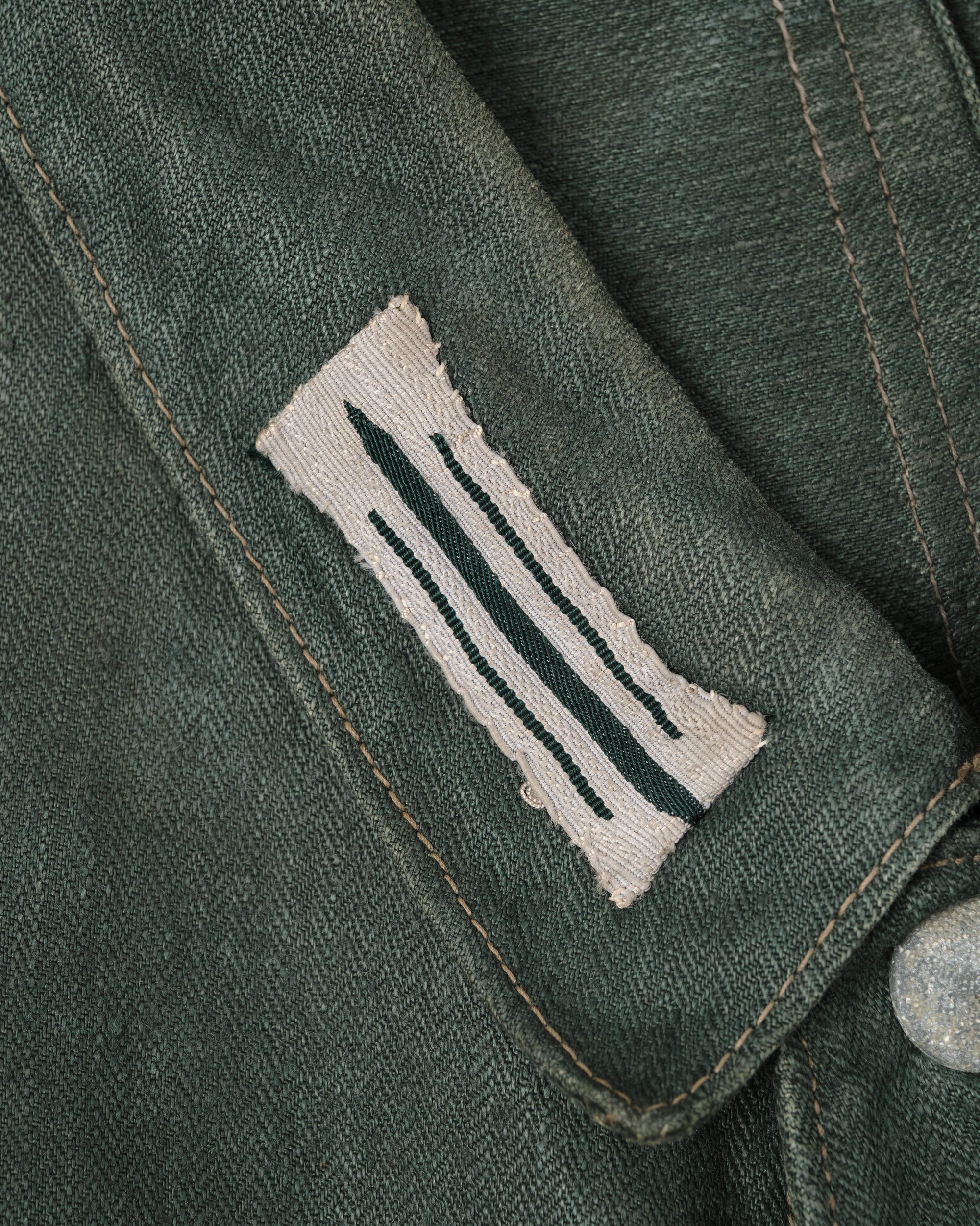 ［~40’s］WWII German Army Green Drillich HBT Linen Summer Field Jacket "Wehrmacht"