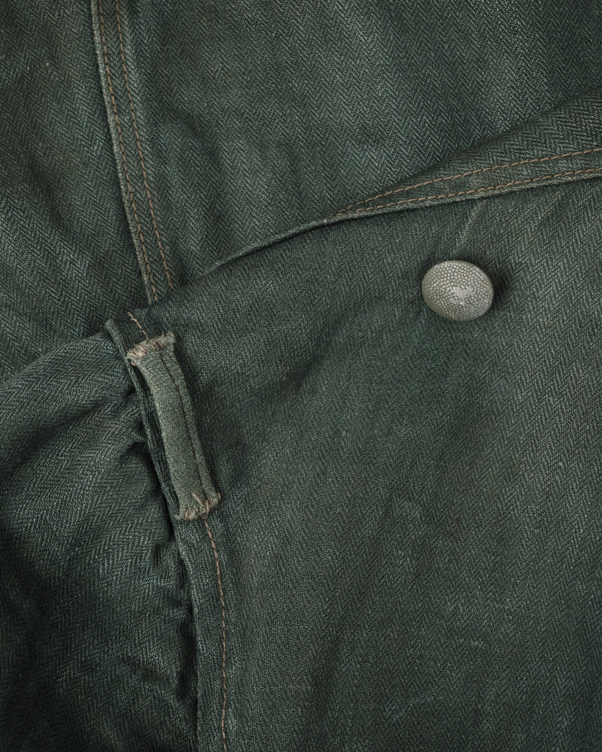 ［~40’s］WWII German Army Green Drillich HBT Linen Summer Field Jacket "Wehrmacht"