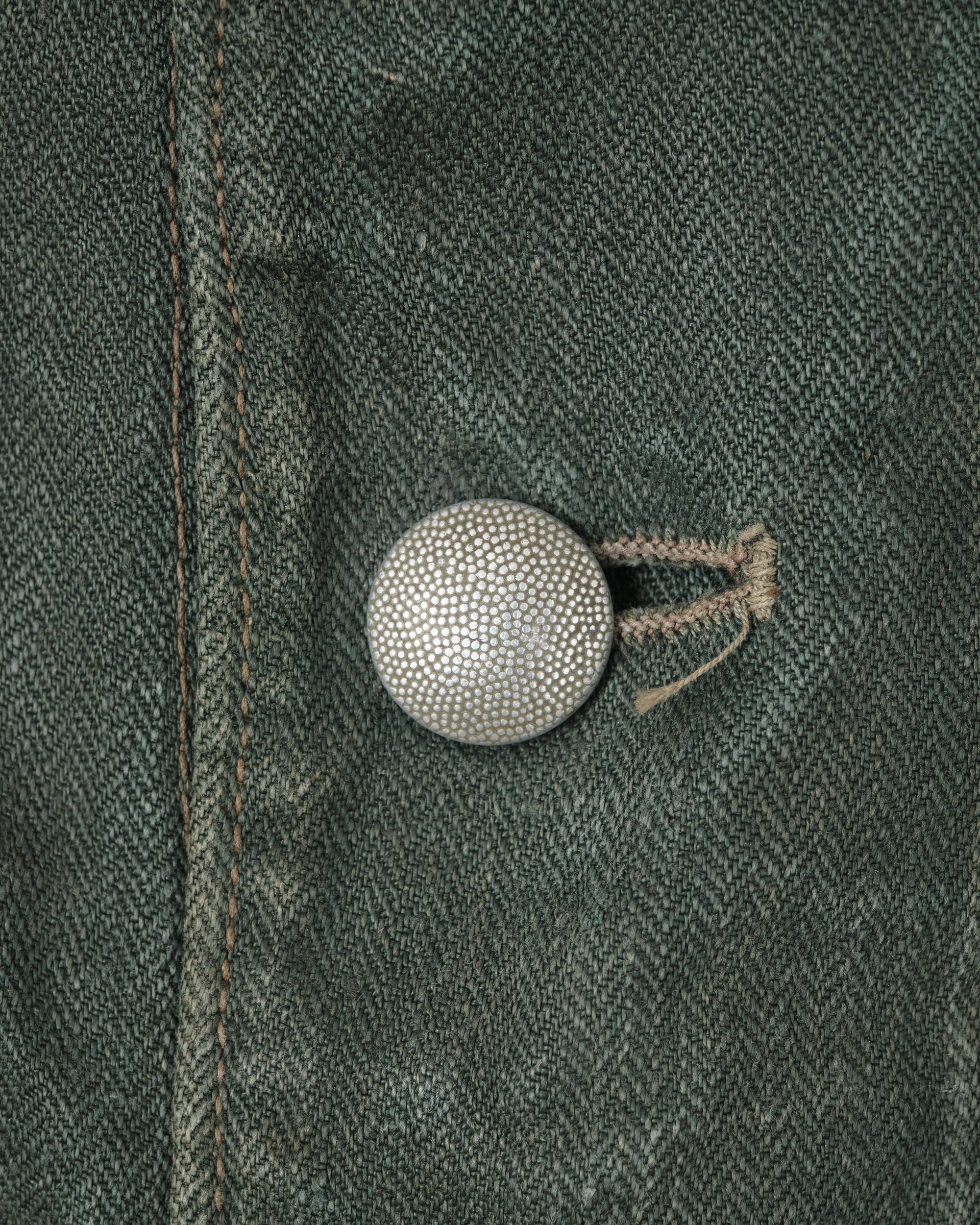 ［~40’s］WWII German Army Green Drillich HBT Linen Summer Field Jacket "Wehrmacht"
