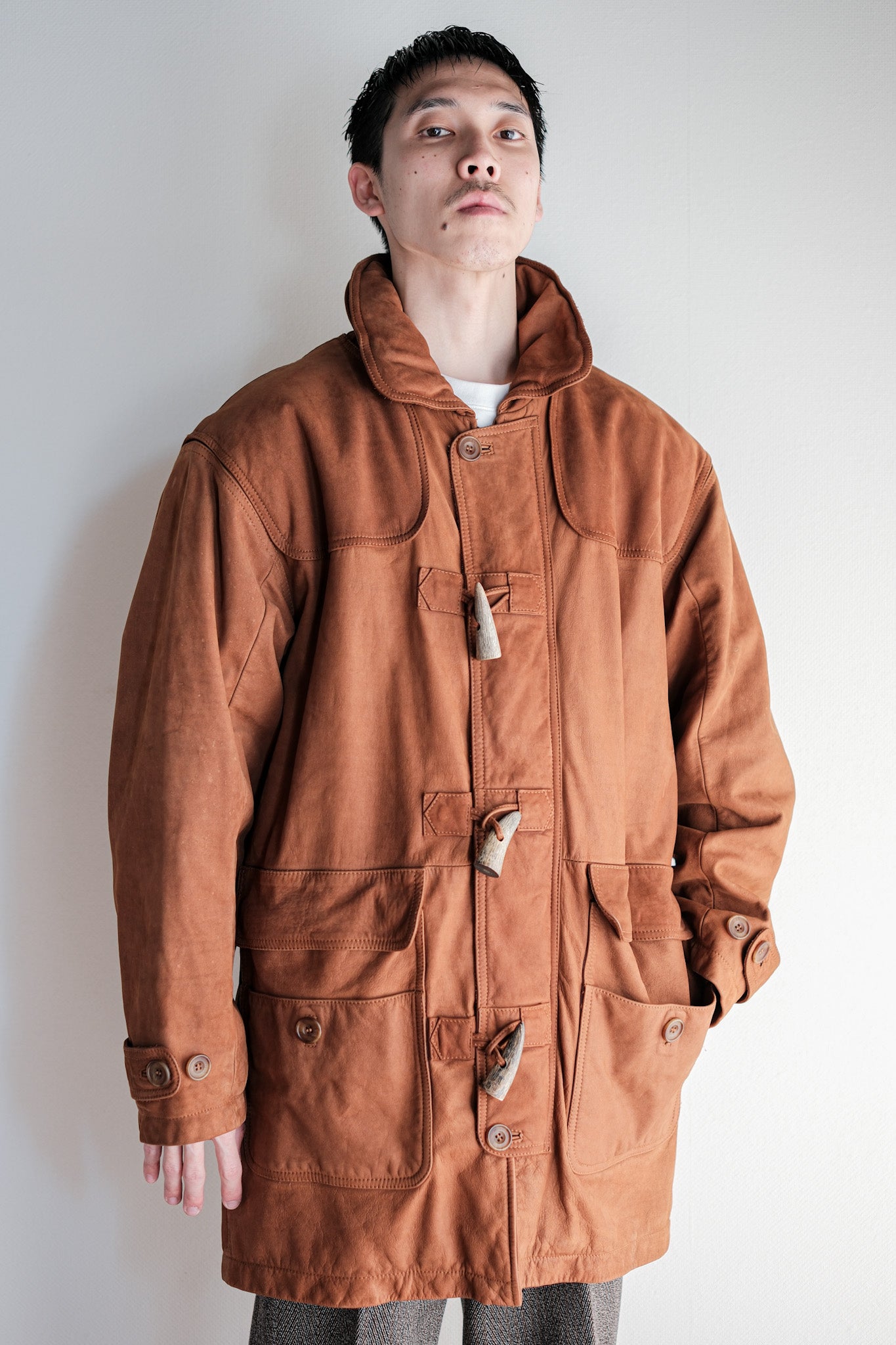 ［~90's］Old INVERTERE Leather Duffle Coat Size.XS