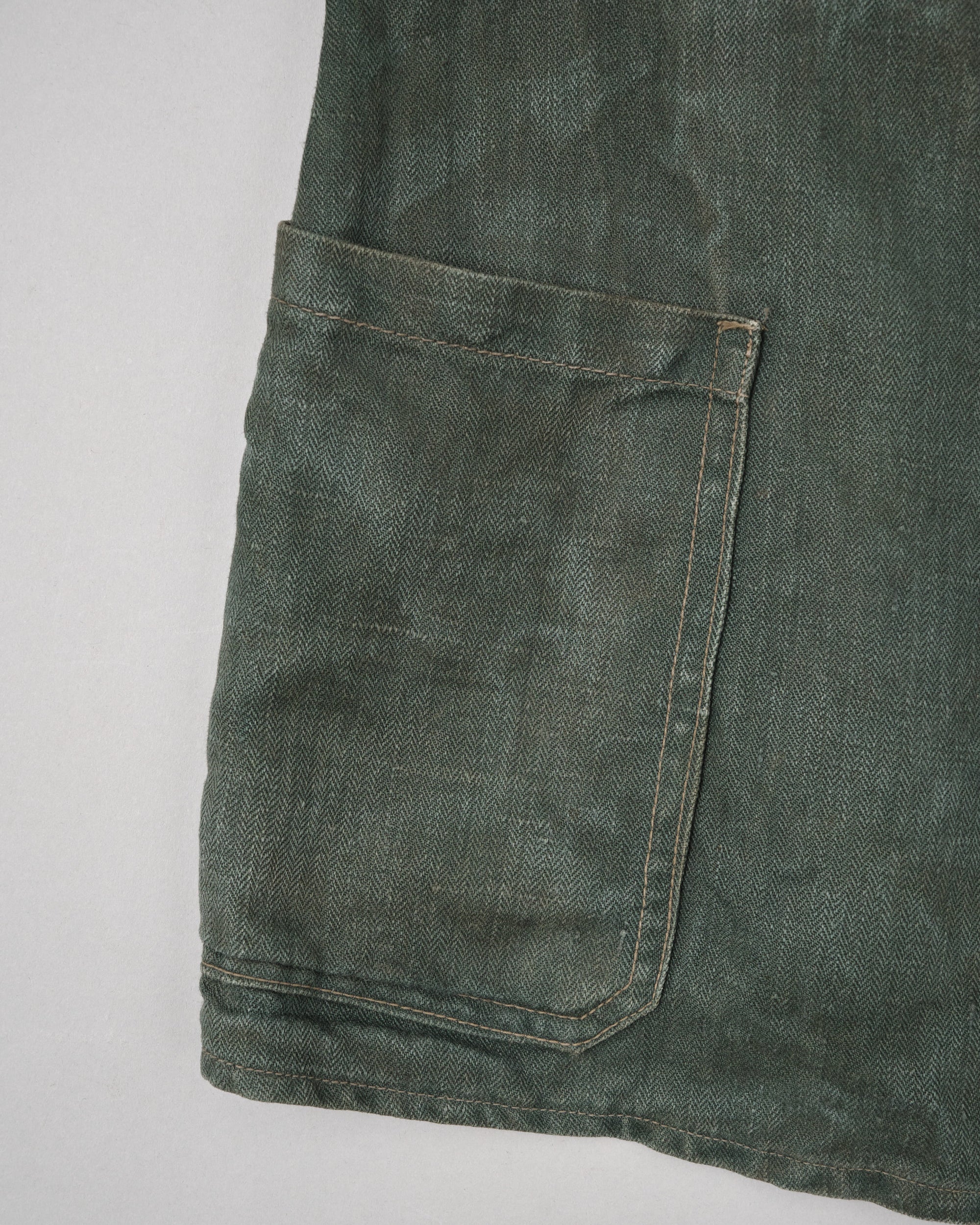 ［~40’s］WWII German Army Green Drillich HBT Linen Summer Field Jacket "Wehrmacht"