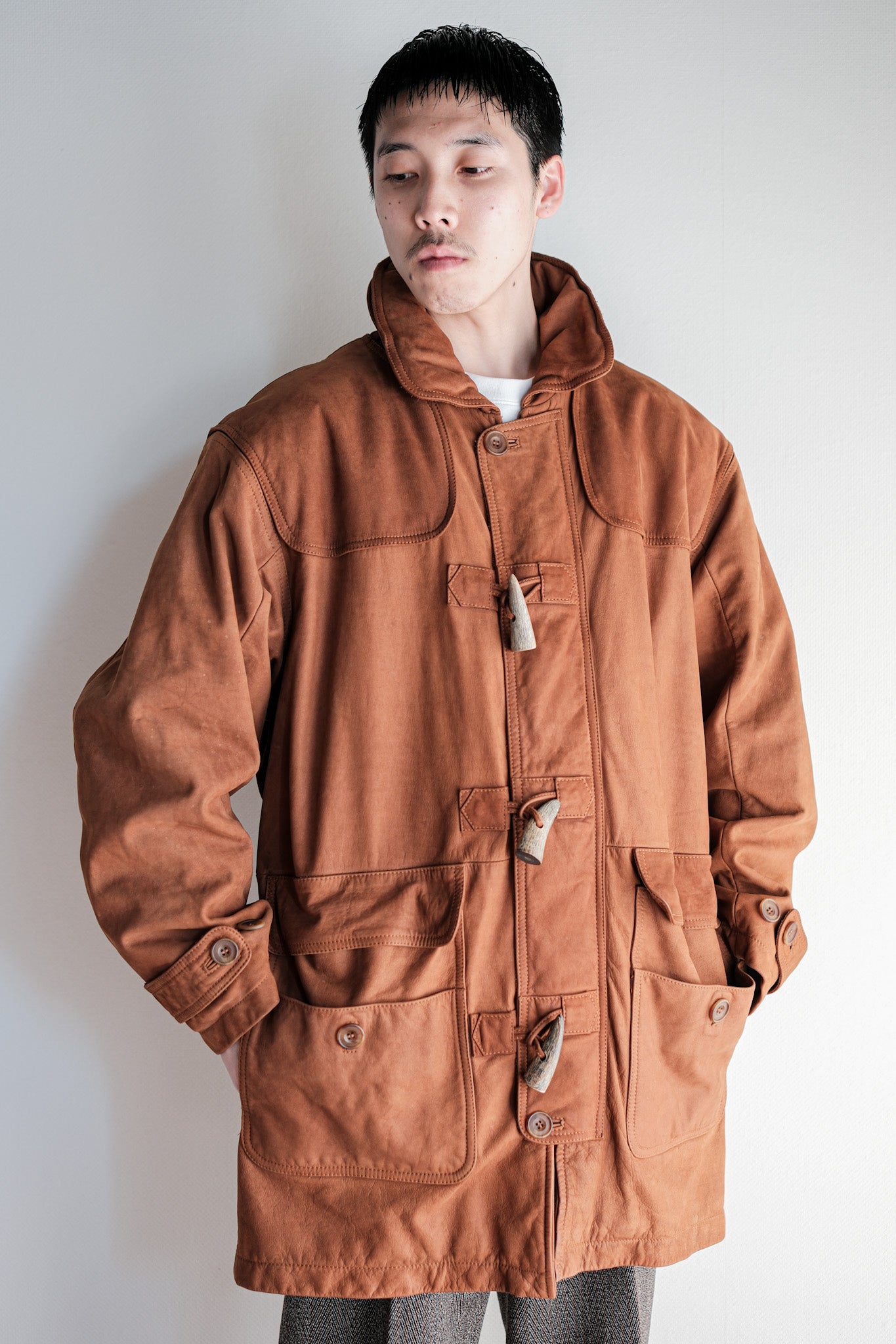 ［~90's］Old INVERTERE Leather Duffle Coat Size.XS