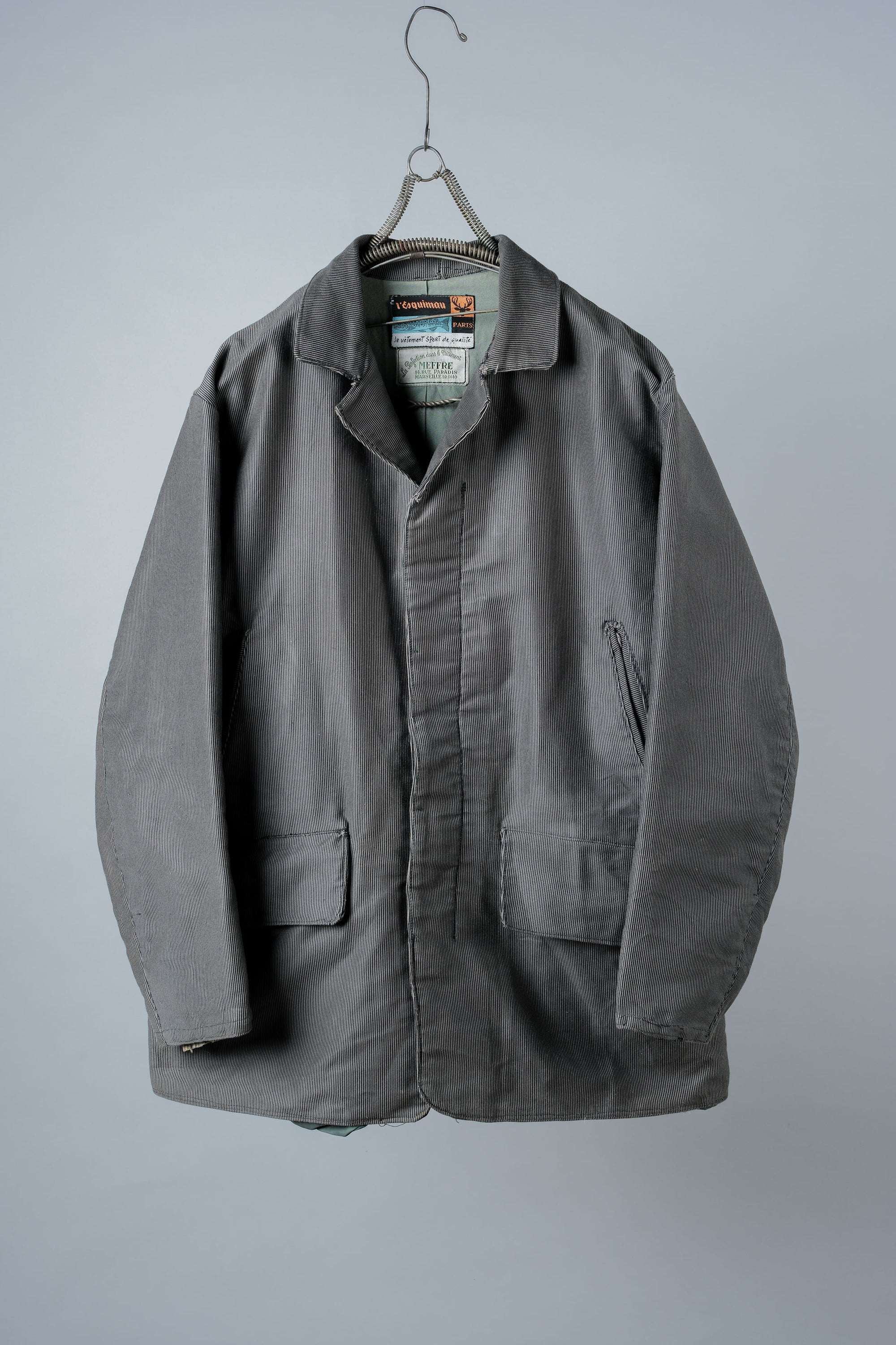［~60's］French Vintage Printed Moleskin Lapel Hunting Jacket "L'ESQUIMAU"