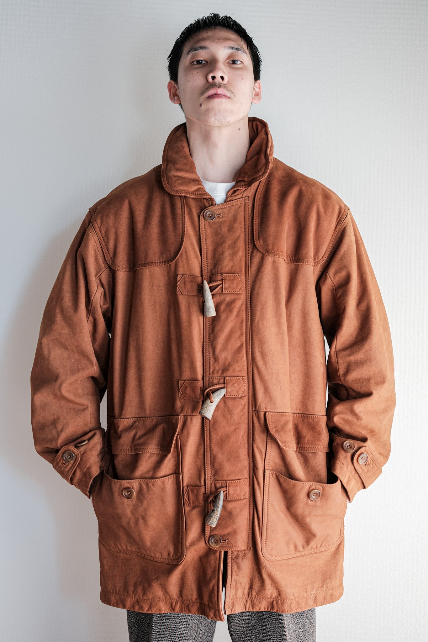 ［~90's］Old INVERTERE Leather Duffle Coat Size.XS