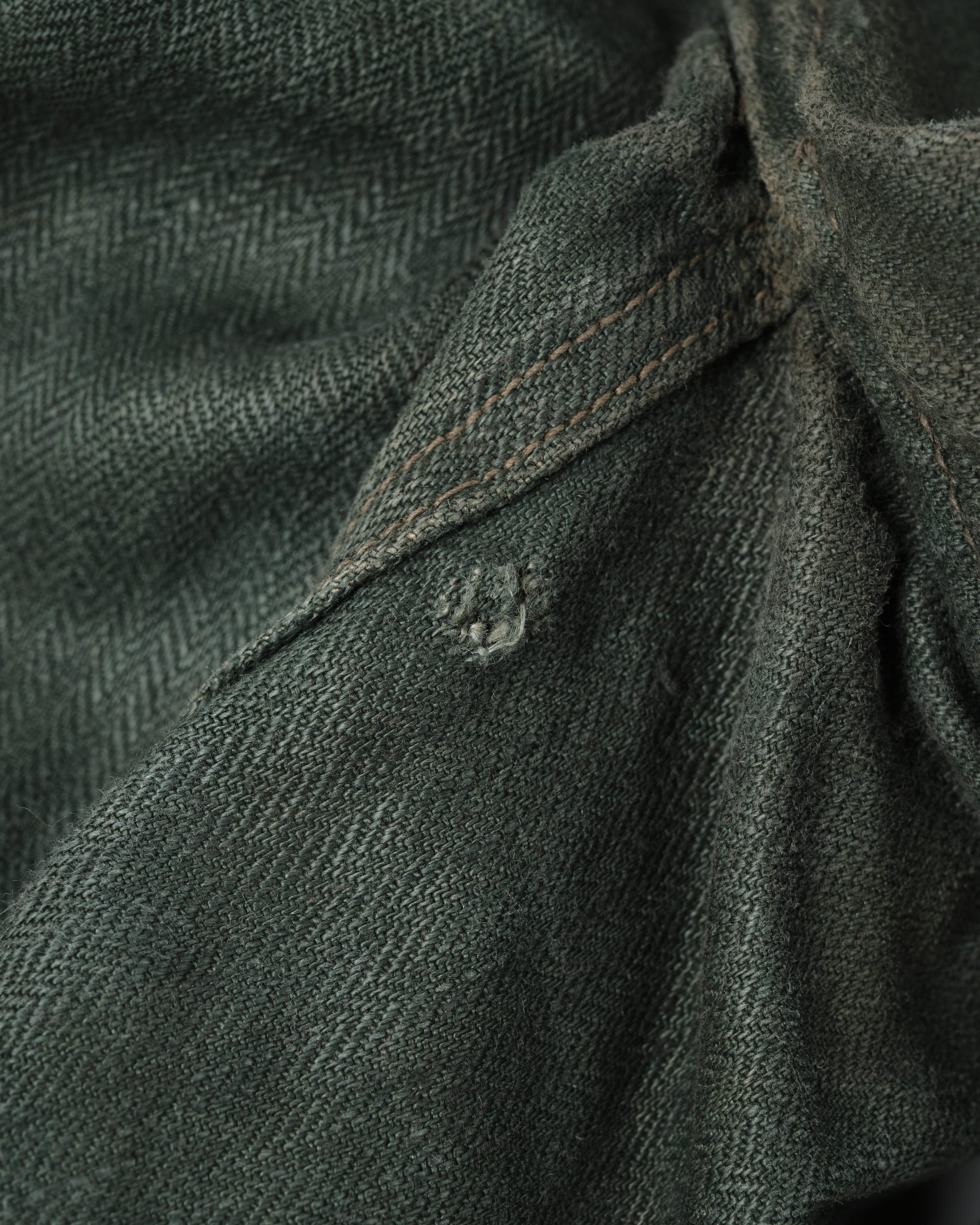 ［~40’s］WWII German Army Green Drillich HBT Linen Summer Field Jacket "Wehrmacht"