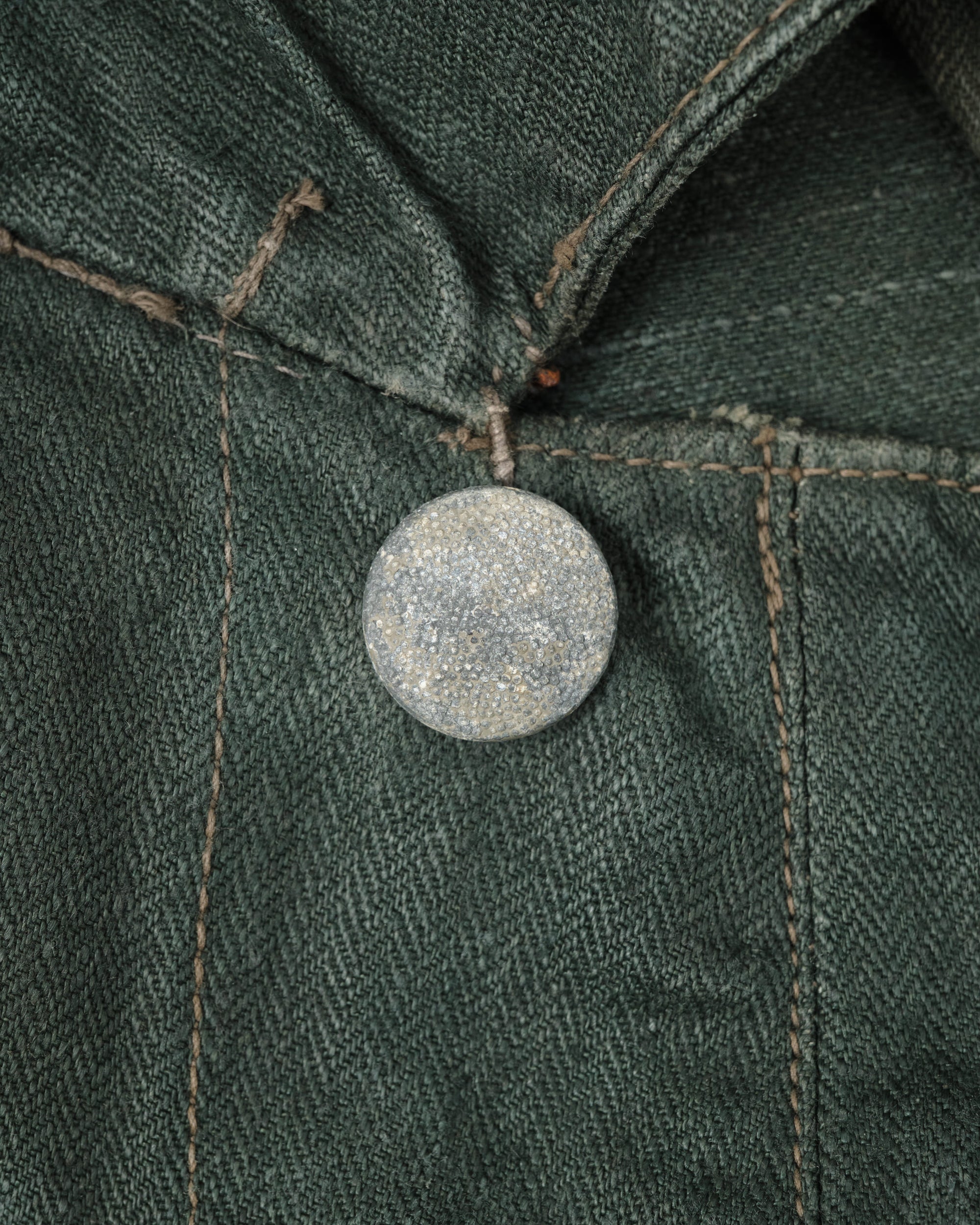 ［~40’s］WWII German Army Green Drillich HBT Linen Summer Field Jacket "Wehrmacht"