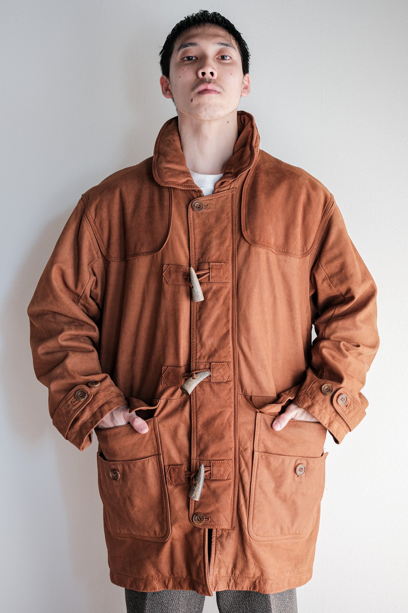［~90's］Old INVERTERE Leather Duffle Coat Size.XS