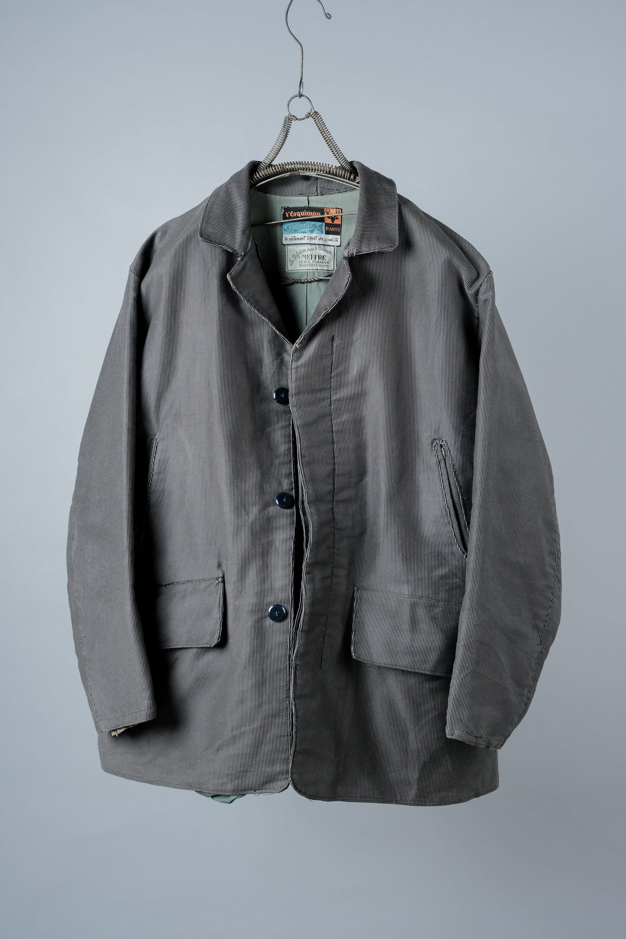 ［~60's］French Vintage Printed Moleskin Lapel Hunting Jacket "L'ESQUIMAU"