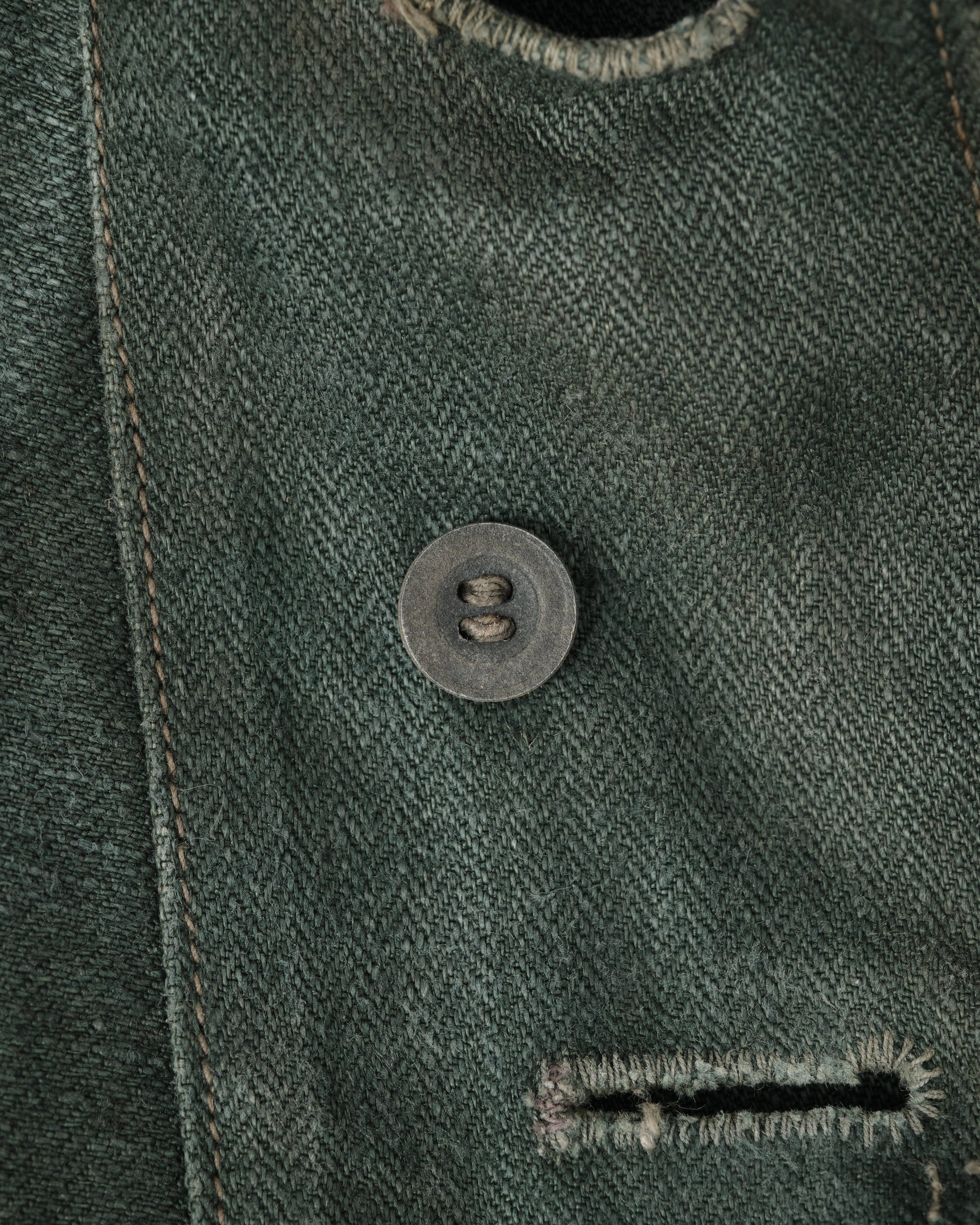 ［~40’s］WWII German Army Green Drillich HBT Linen Summer Field Jacket "Wehrmacht"