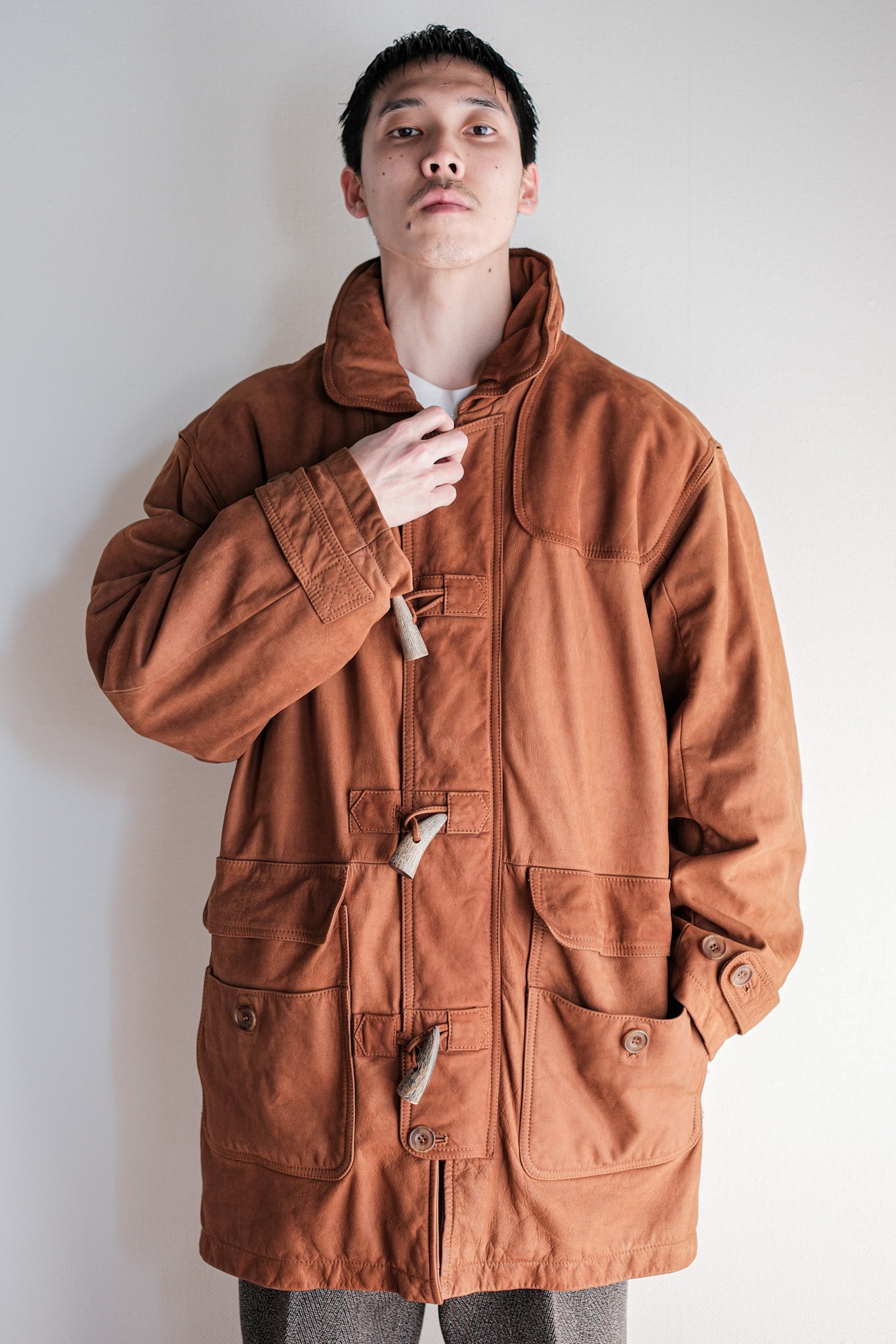 ［~90's］Old INVERTERE Leather Duffle Coat Size.XS