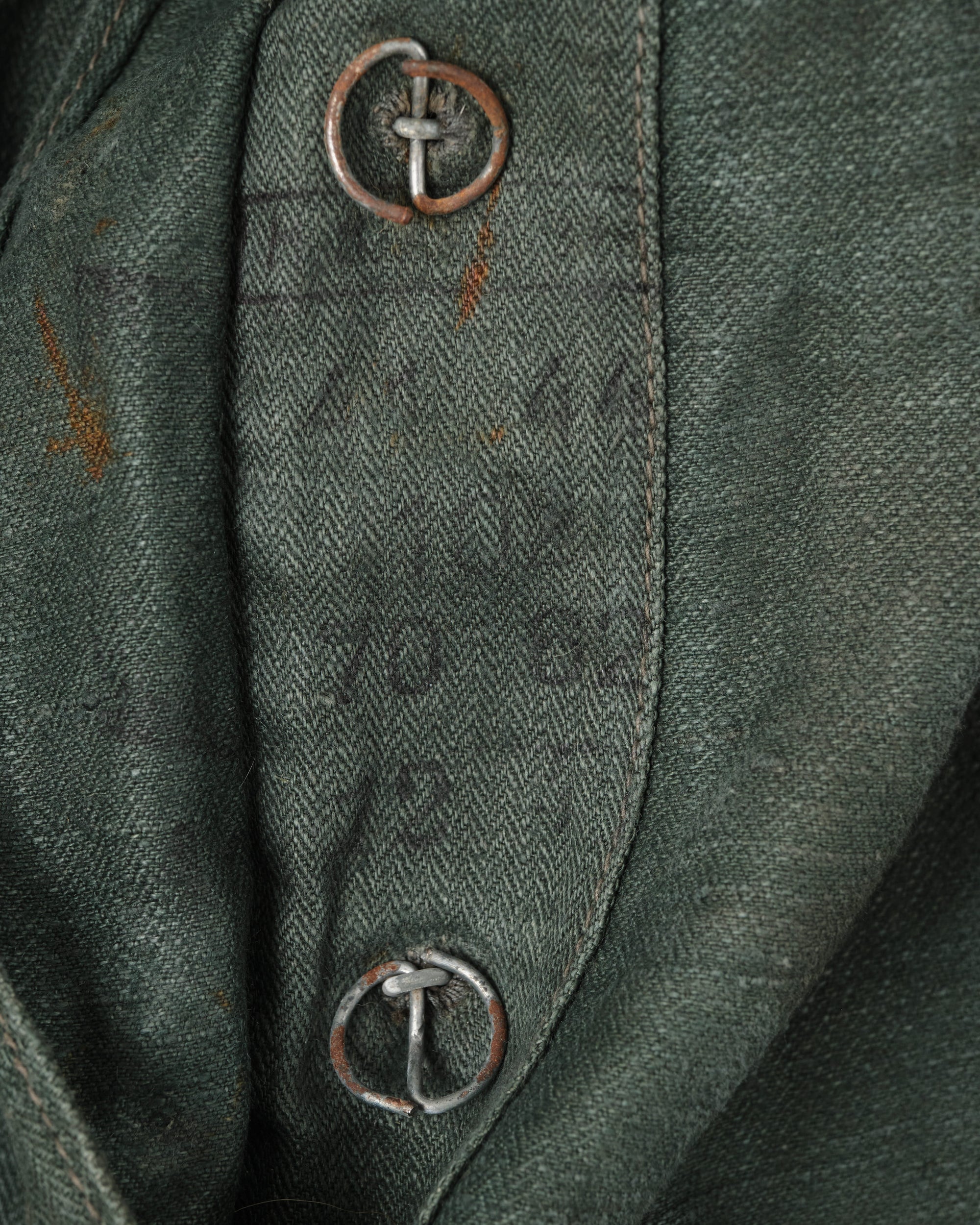 ［~40’s］WWII German Army Green Drillich HBT Linen Summer Field Jacket "Wehrmacht"