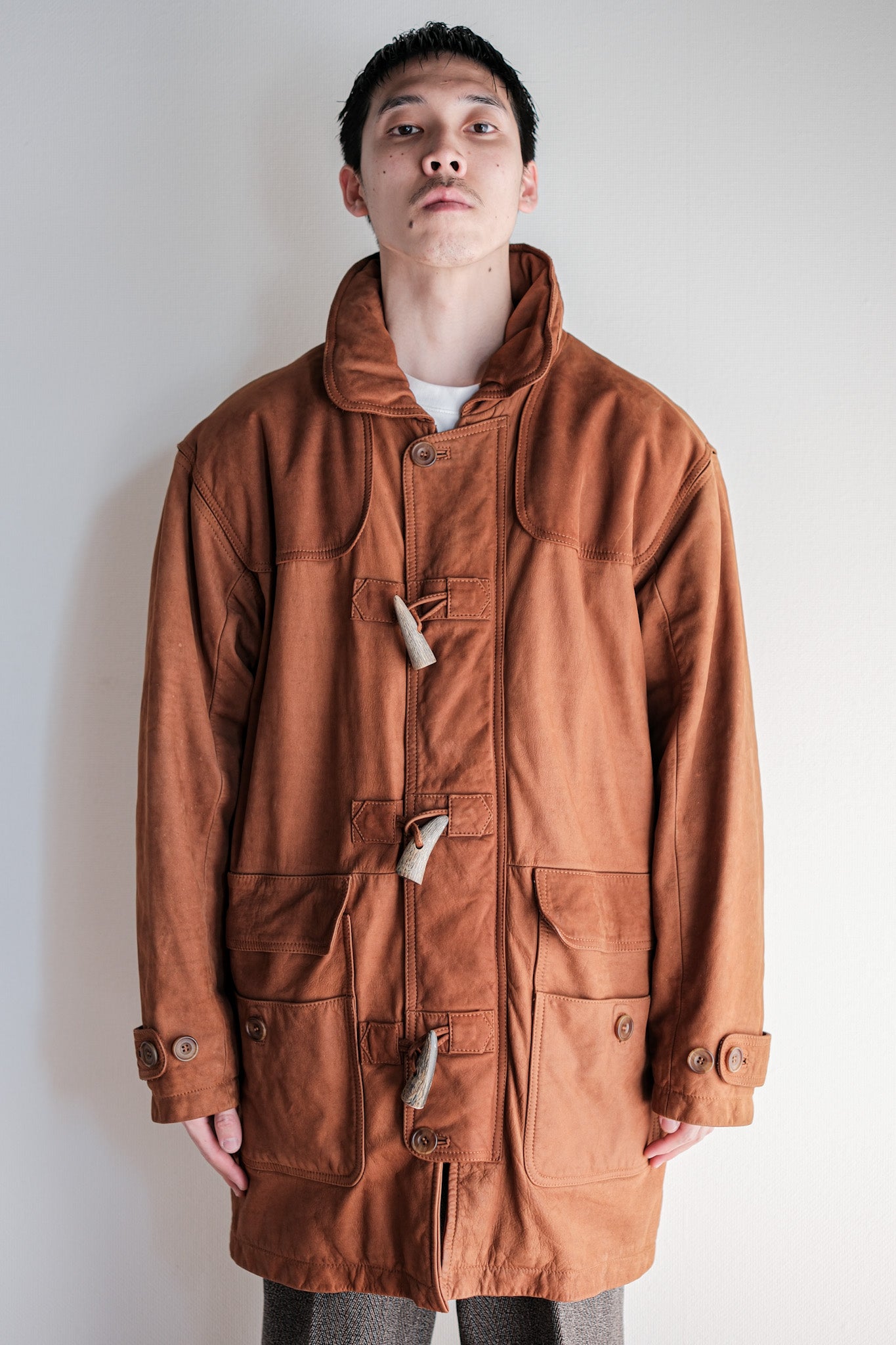 ［~90's］Old INVERTERE Leather Duffle Coat Size.XS