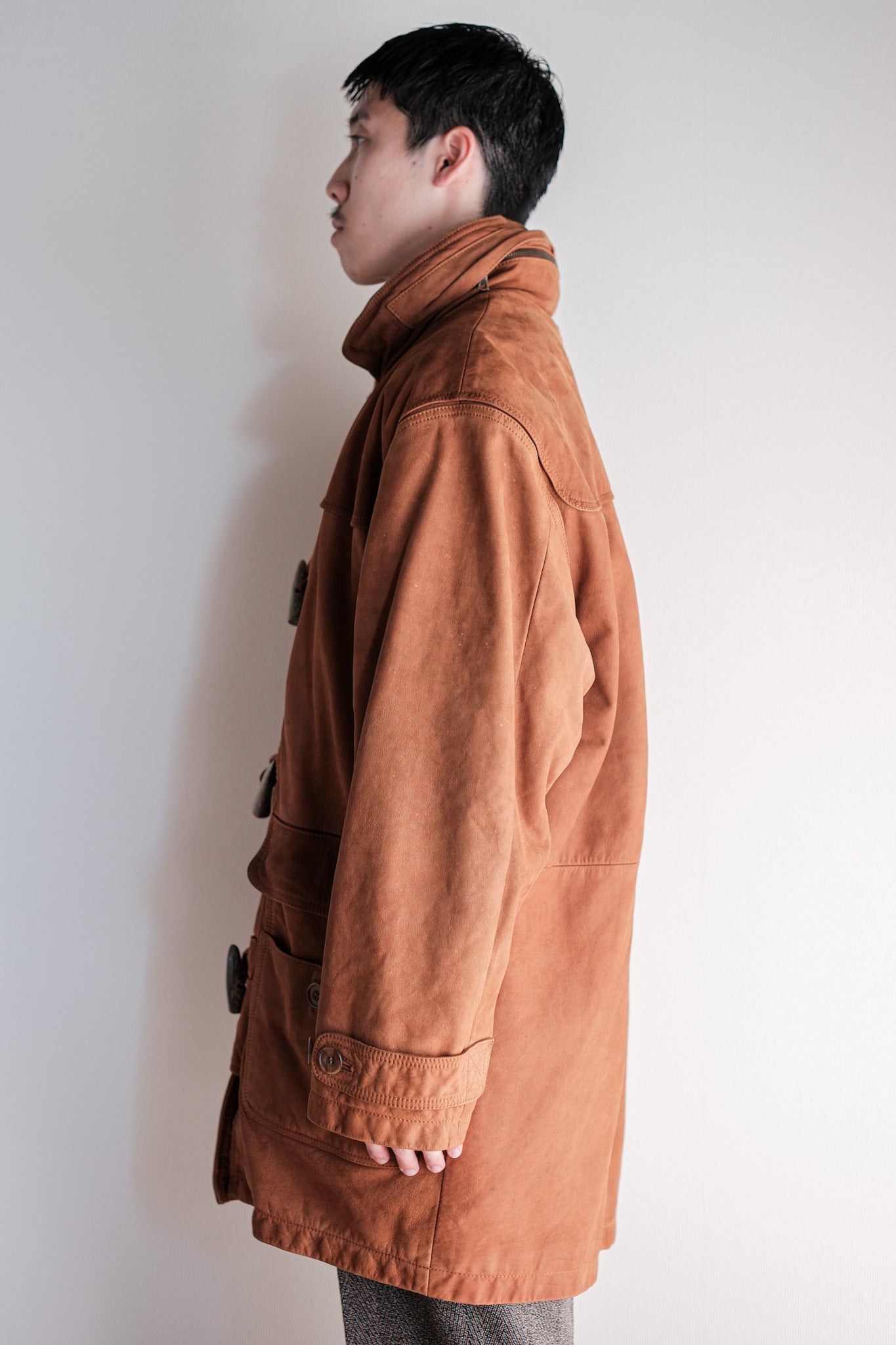 [~ 90's] Old Invertere Leather Duffle Coat Size.xs