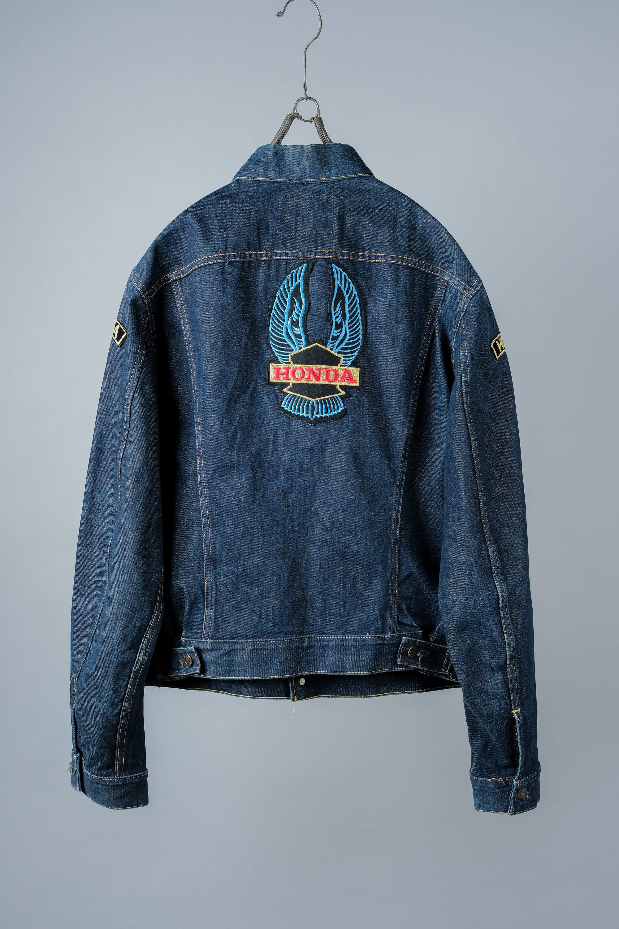 【~60's】Vintage Levi's 558 Denim Jacket Size.46 "Big E" "HONDA Custom"