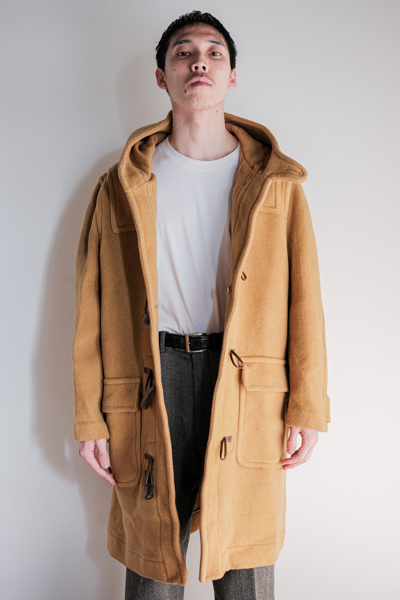 ［~90's］Old INVERTERE HBT Wool Duffle Coat Size.38R "Moorbrook"