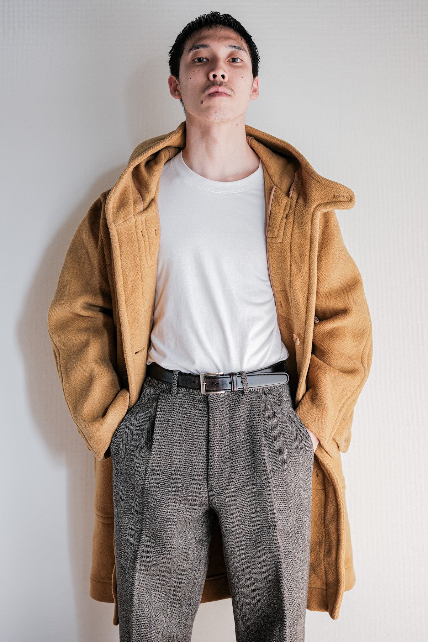 ［~90's］Old INVERTERE HBT Wool Duffle Coat Size.38R "Moorbrook"