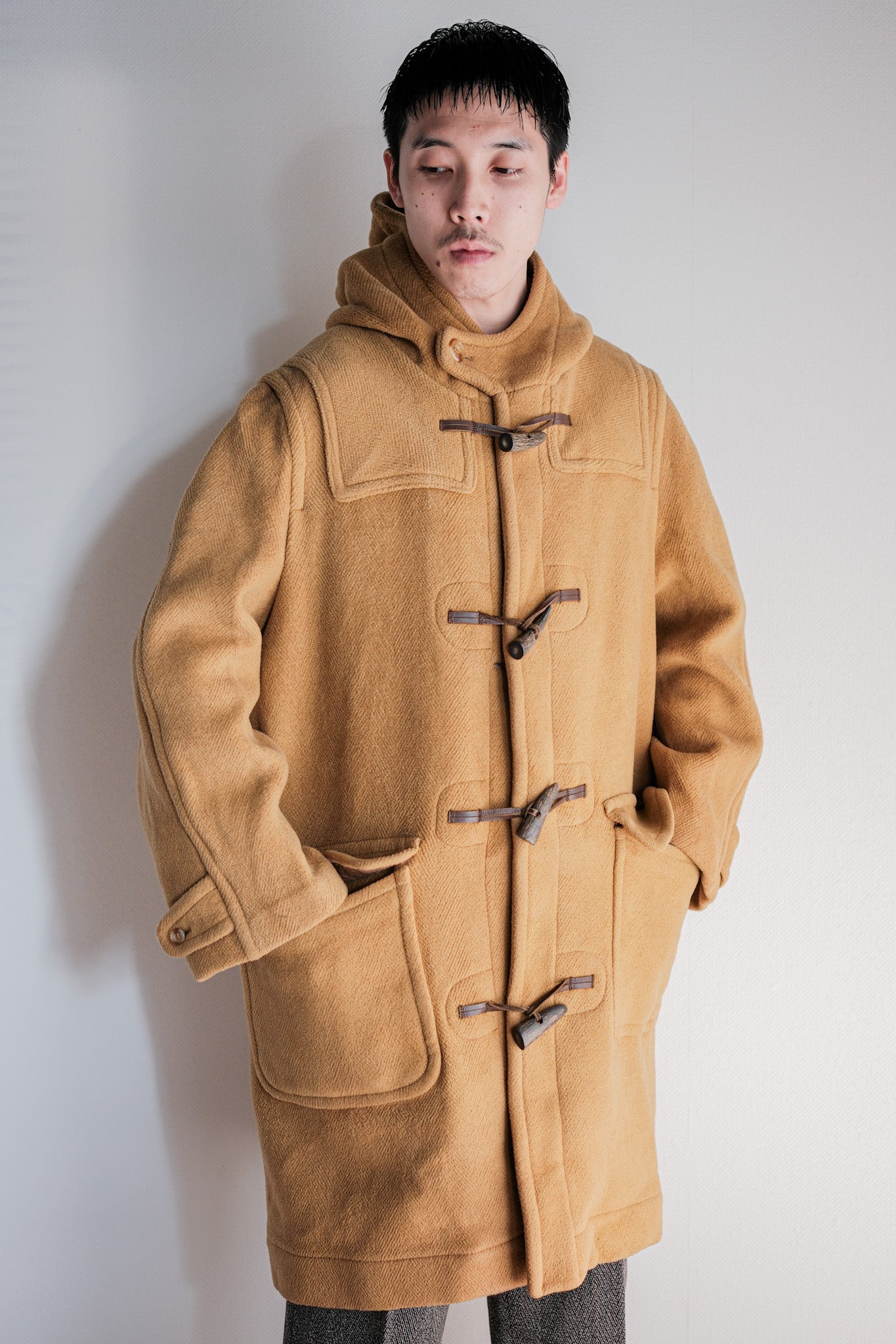 ［~90's］Old INVERTERE HBT Wool Duffle Coat Size.38R "Moorbrook"