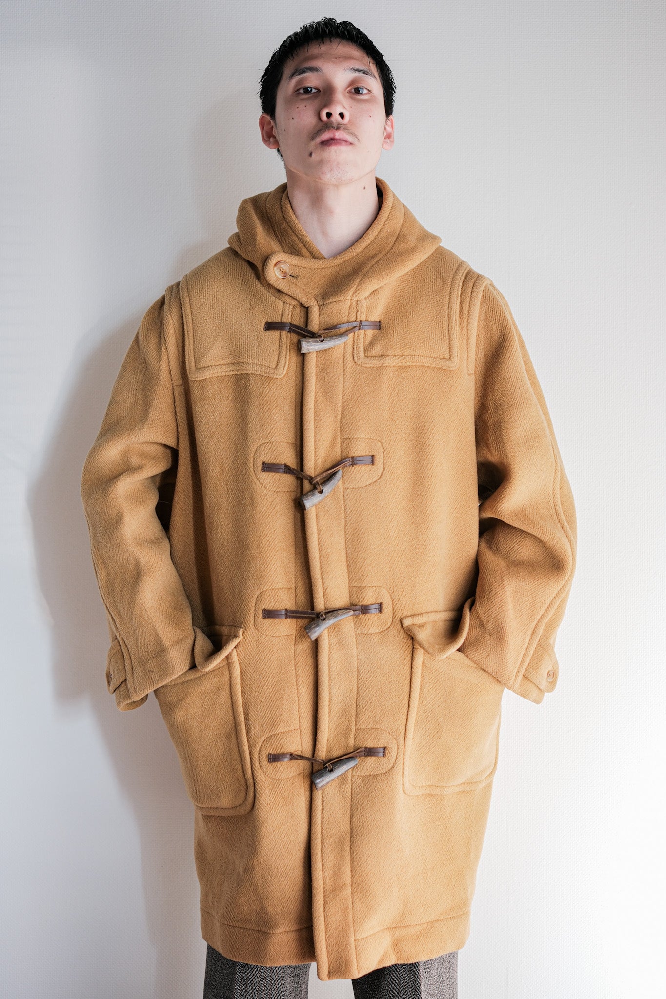 ［~90's］Old INVERTERE HBT Wool Duffle Coat Size.38R "Moorbrook"