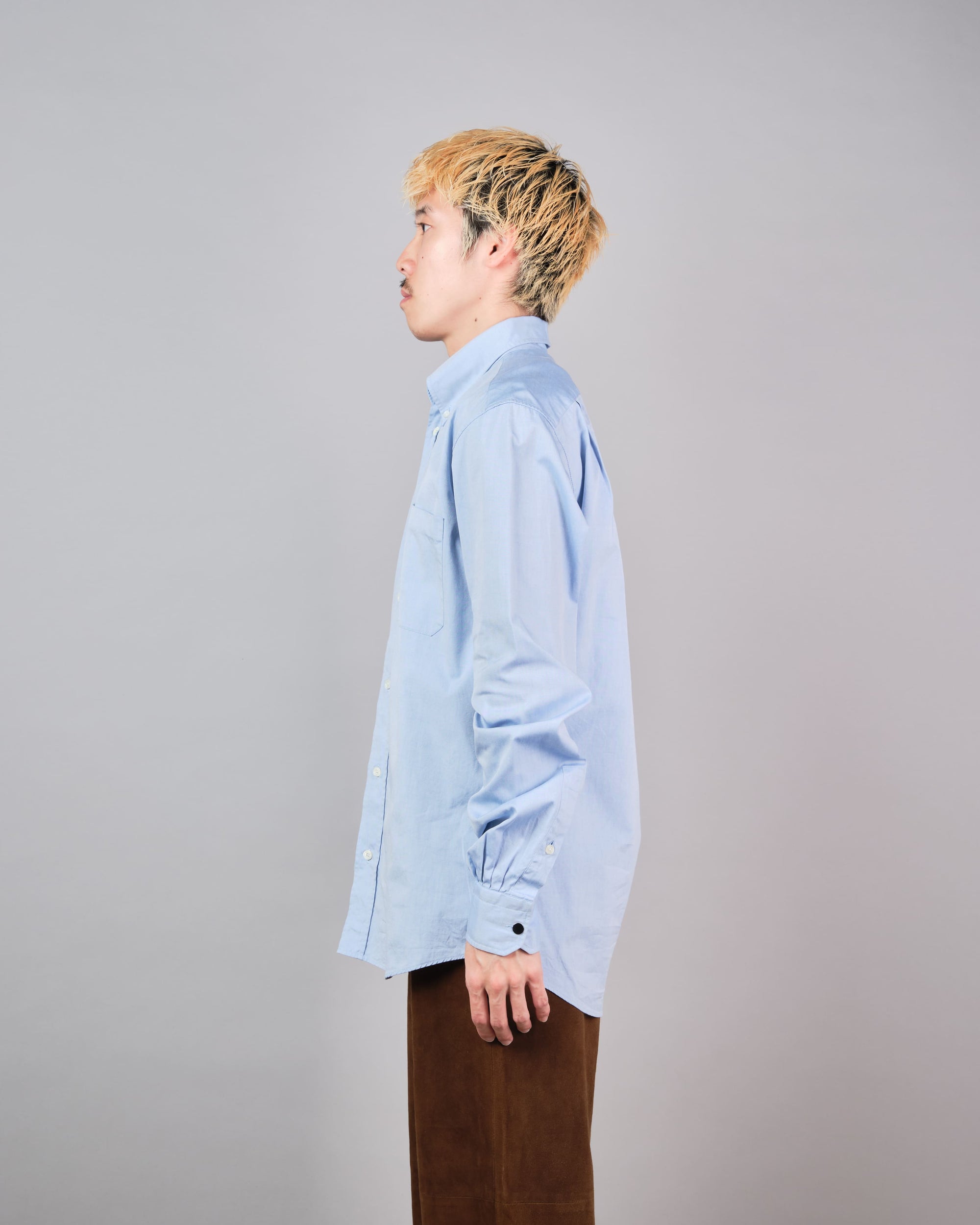［~00's］Old Hermès Paris Cotton Oxford B.D Shirt With Sellier Button Size.37