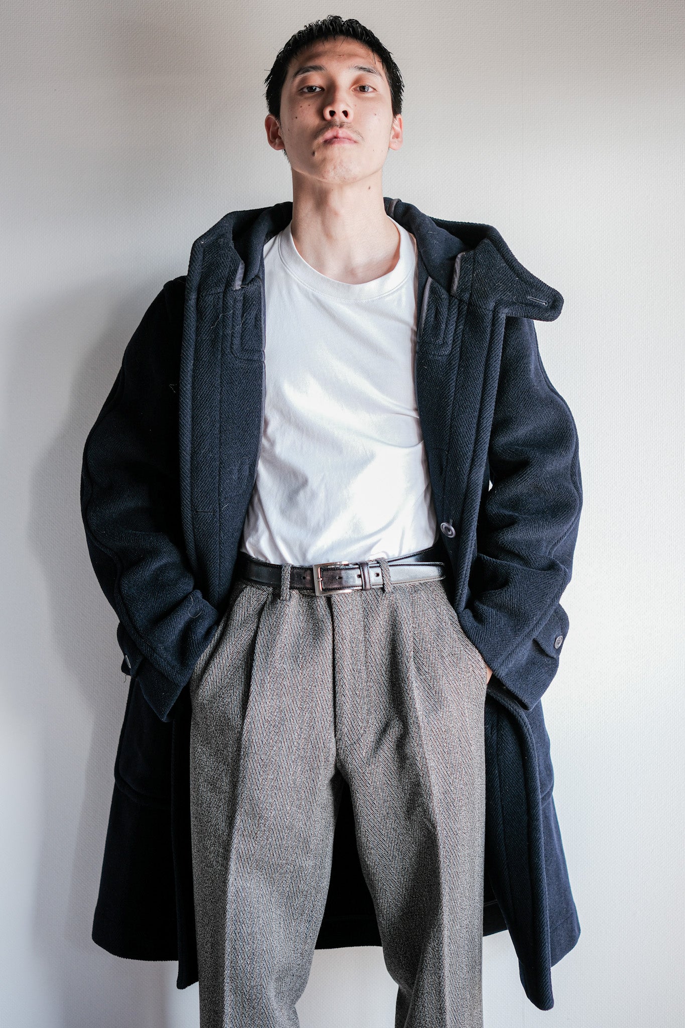 ［~90's］Old INVERTERE HBT Wool Duffle Coat Size.40L "Moorbrook" "M.BARDELLI 別注"