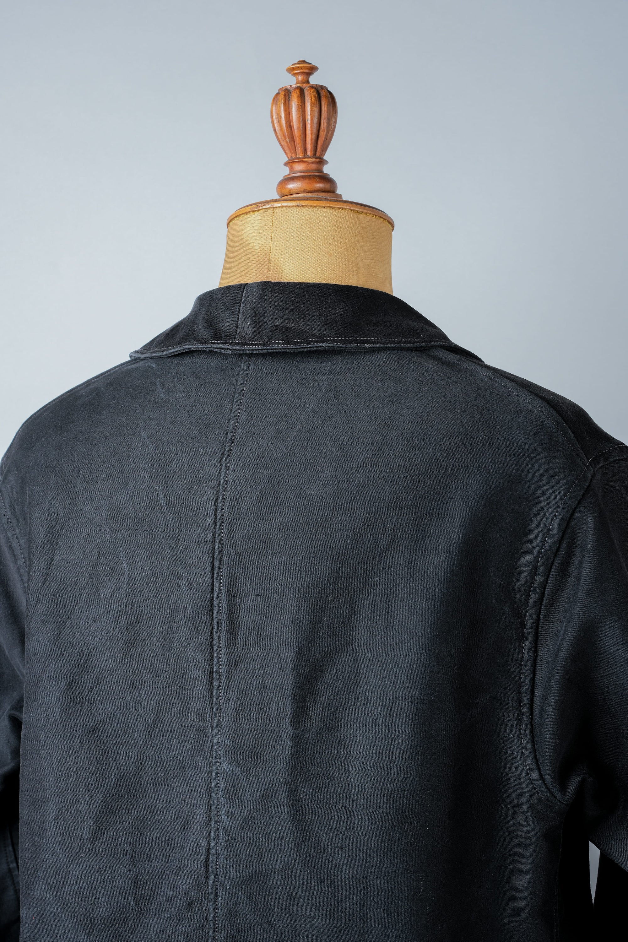 ［~30’s］French Vintage Black Moleskin Work Jacket "Le Mont St. Michel"