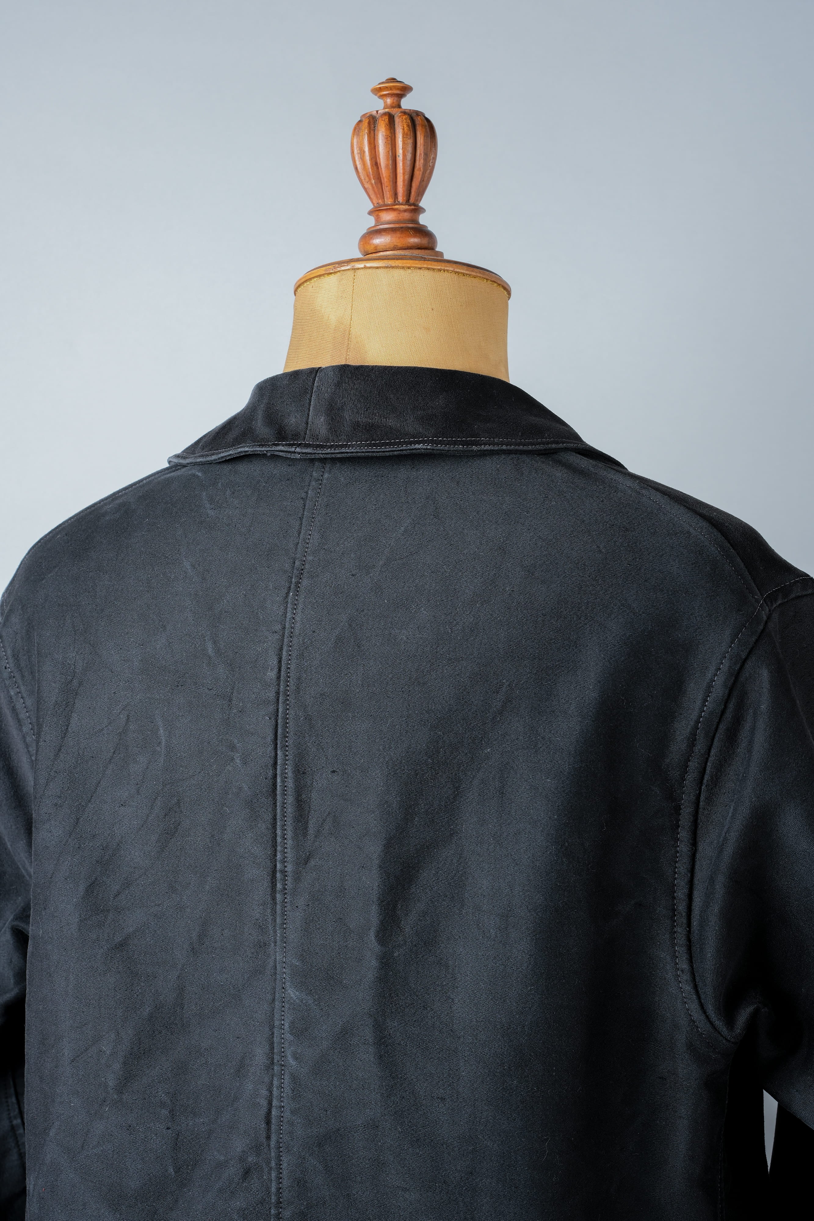 【~30’s】French Vintage Black Moleskin Work Jacket "Le Mont St. Michel"