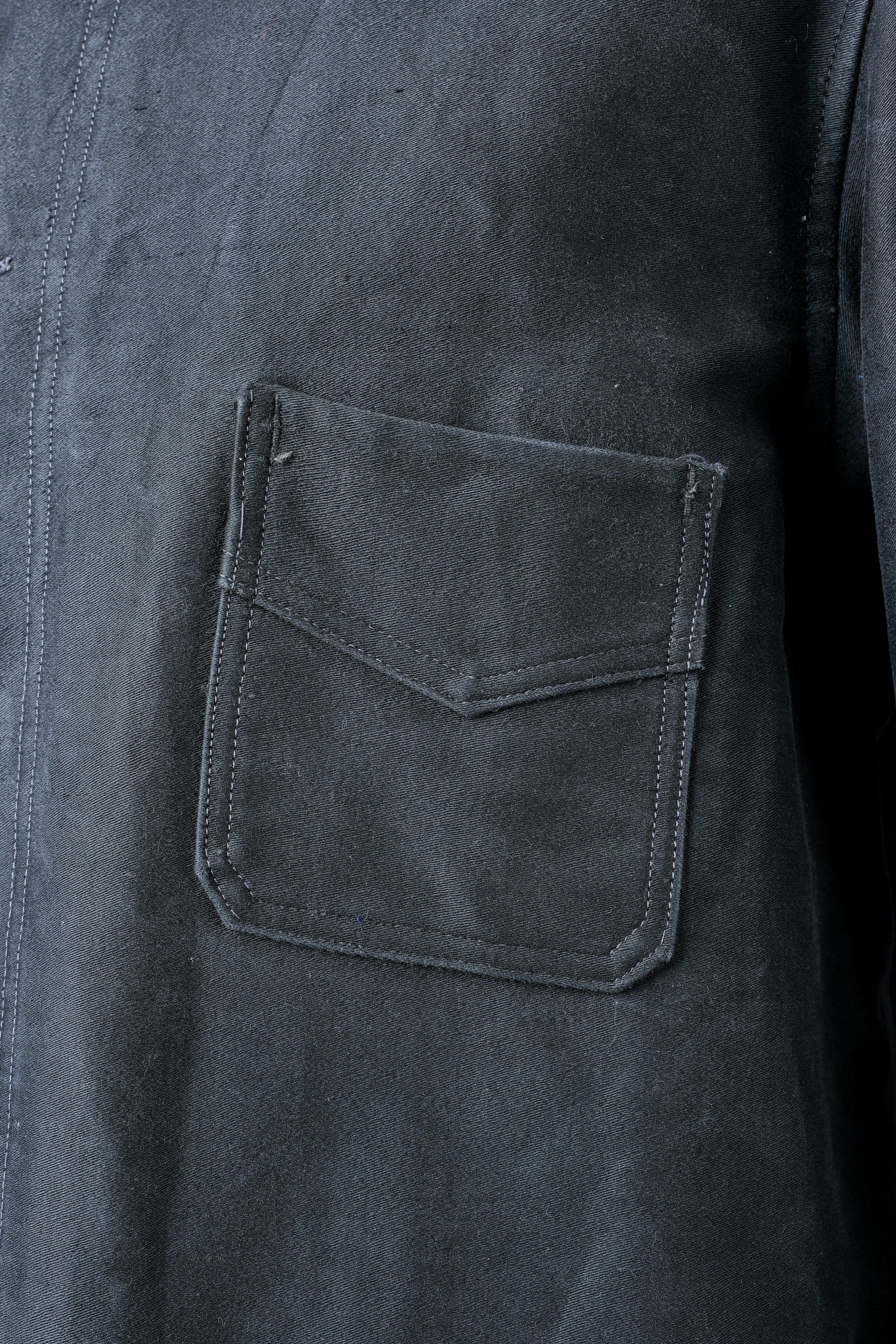 ［~30’s］French Vintage Black Moleskin Work Jacket "Le Mont St. Michel"