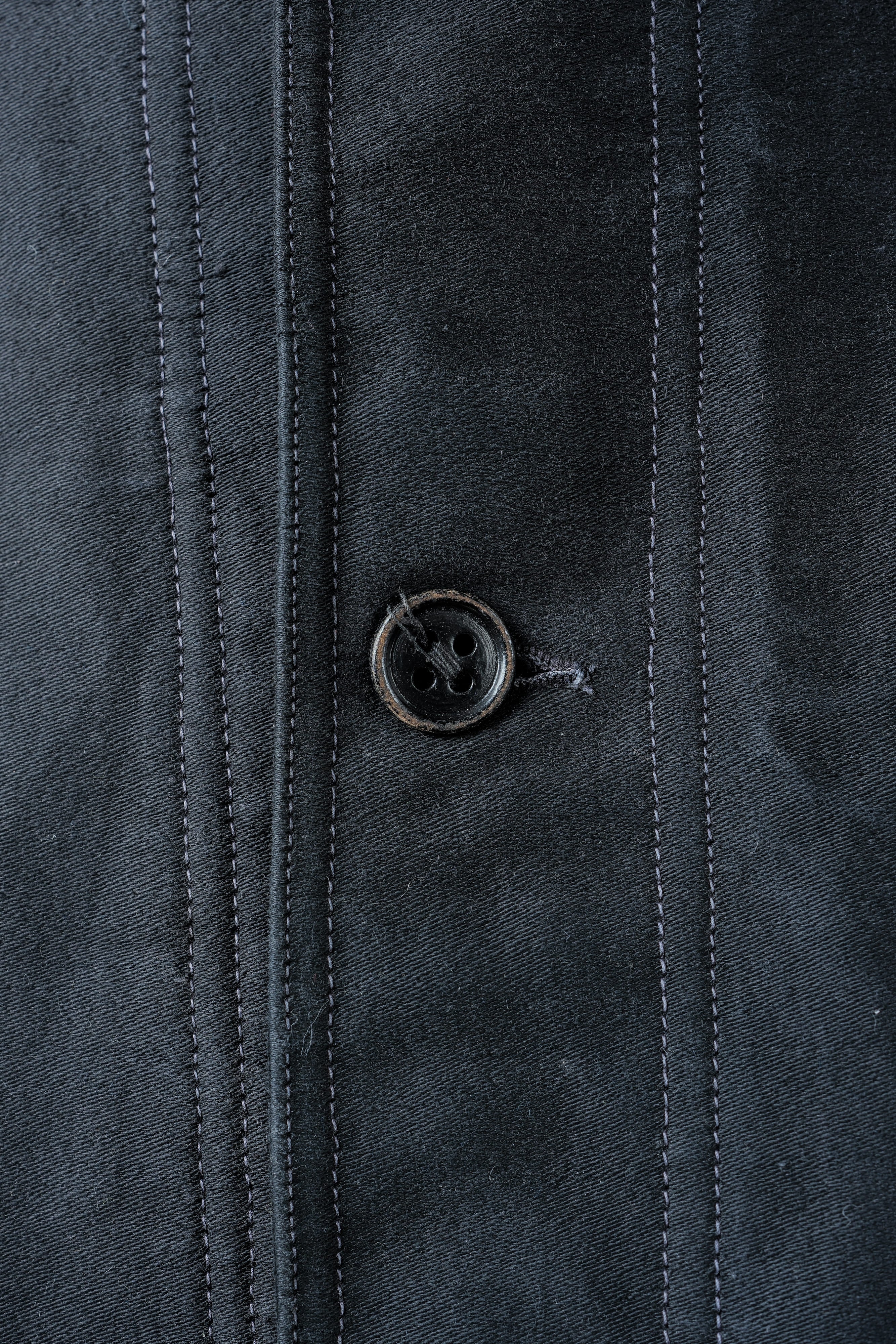 【~30’s】French Vintage Black Moleskin Work Jacket "Le Mont St. Michel"