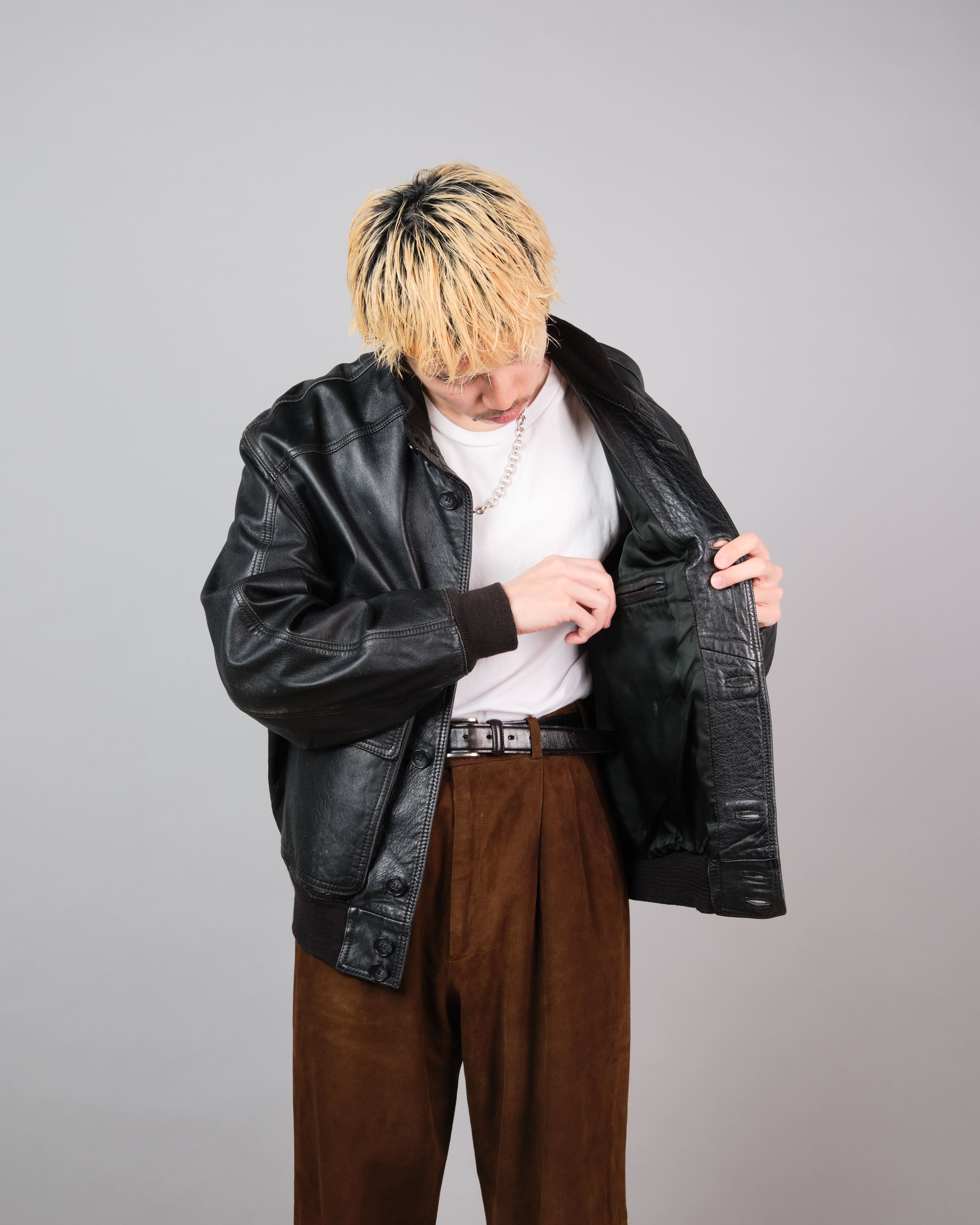 【~80's】Italian Vintage Valstarino Type Black Leather Blouson