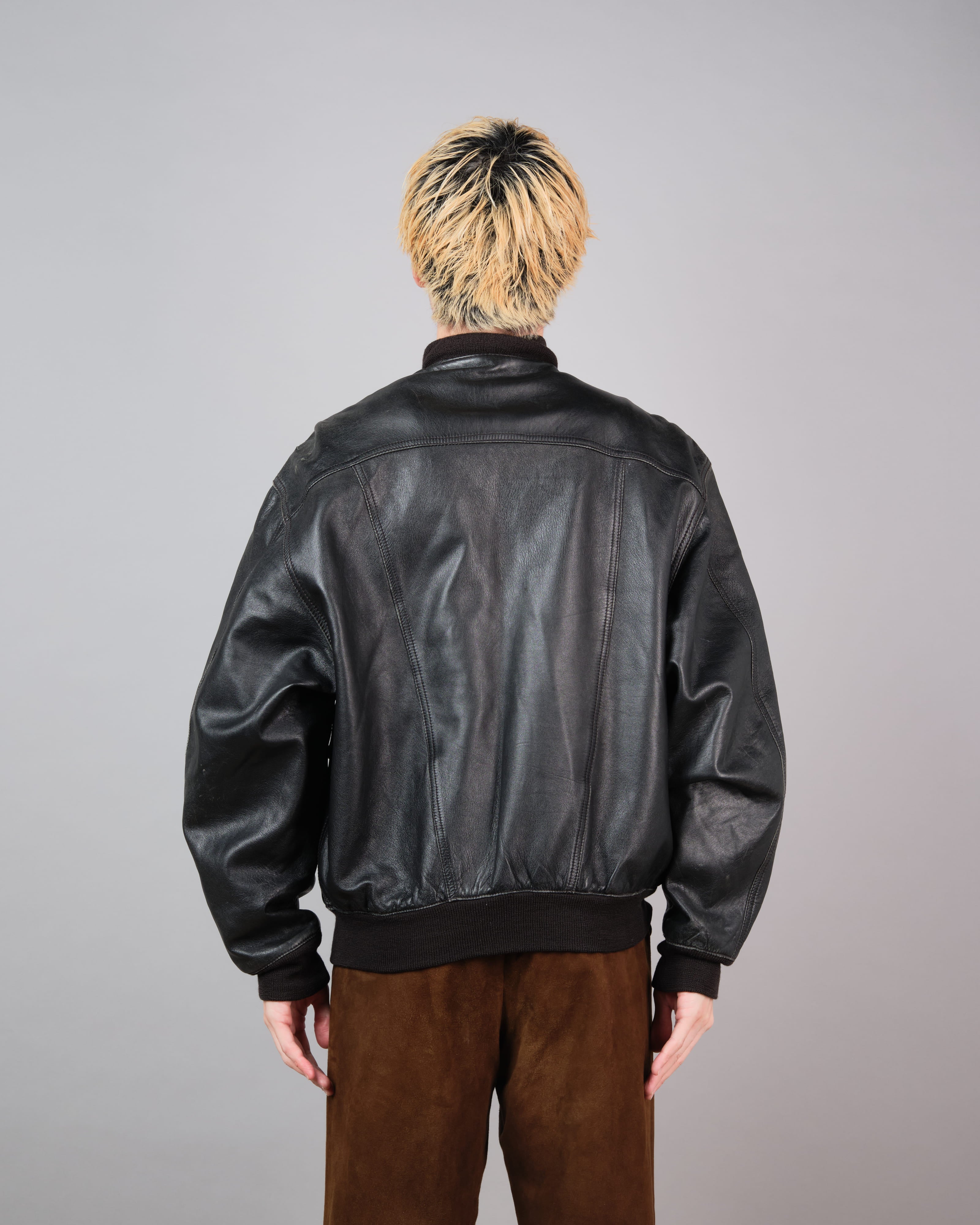 【~80's】Italian Vintage Valstarino Type Black Leather Blouson