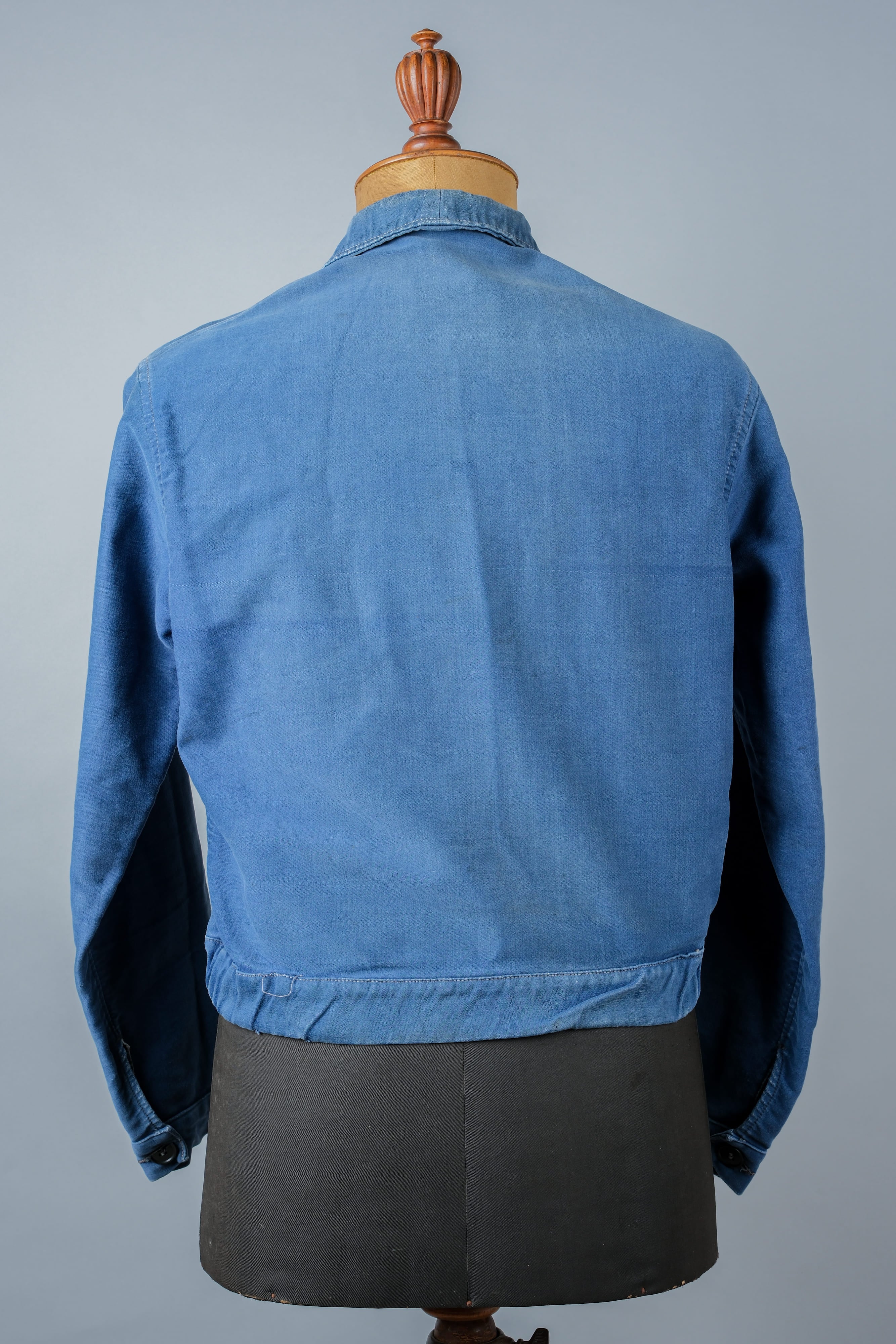 【~50’s】French Vintage Blue Moleskin Cyclist Jacket "Le Mont St. Michel"