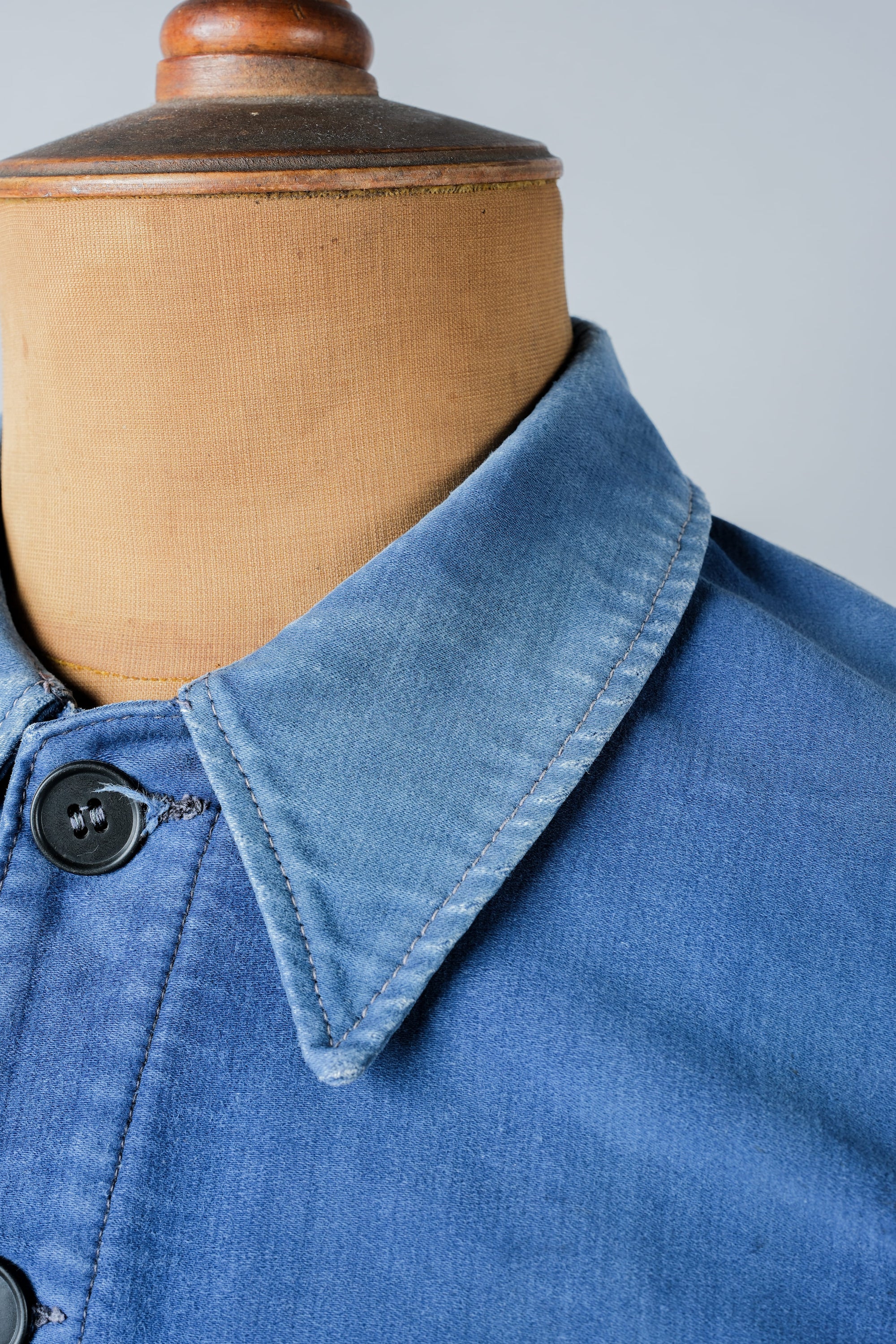【~50’s】French Vintage Blue Moleskin Cyclist Jacket "Le Mont St. Michel"