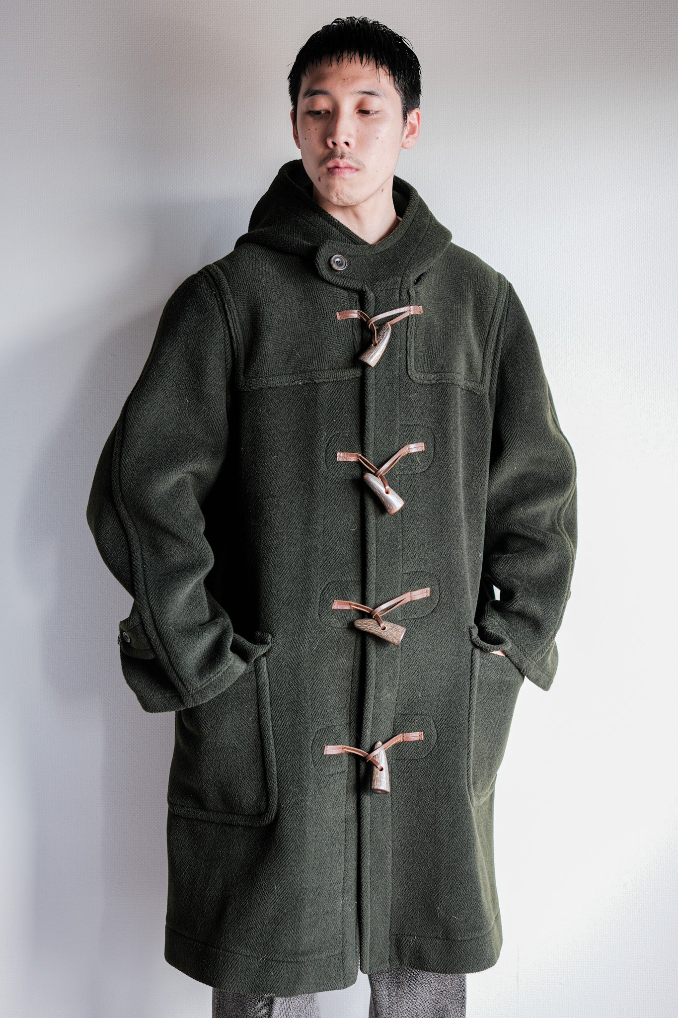 [~ 90's] Old Invertere HBT Wool Duffle Coat "Moorbrook" "Davide Cenci Remarque séparée"