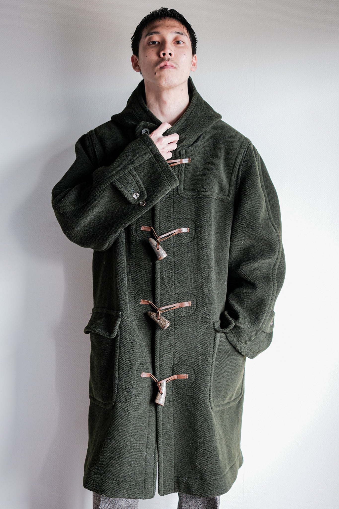 【~90's】Old INVERTERE HBT Wool Duffle Coat "Moorbrook" "DAVIDE CENCI 別注"