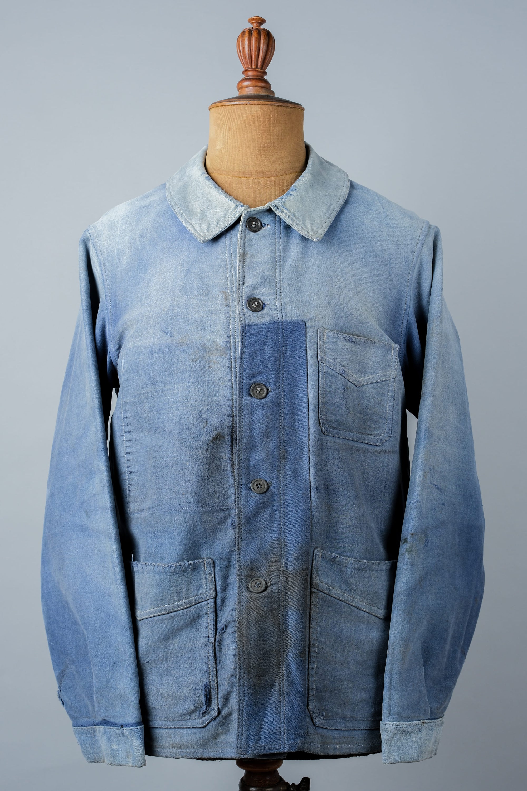 ［~40’s］French Vintage Blue Moleskin Work Jacket "Le Mont St. Michel"