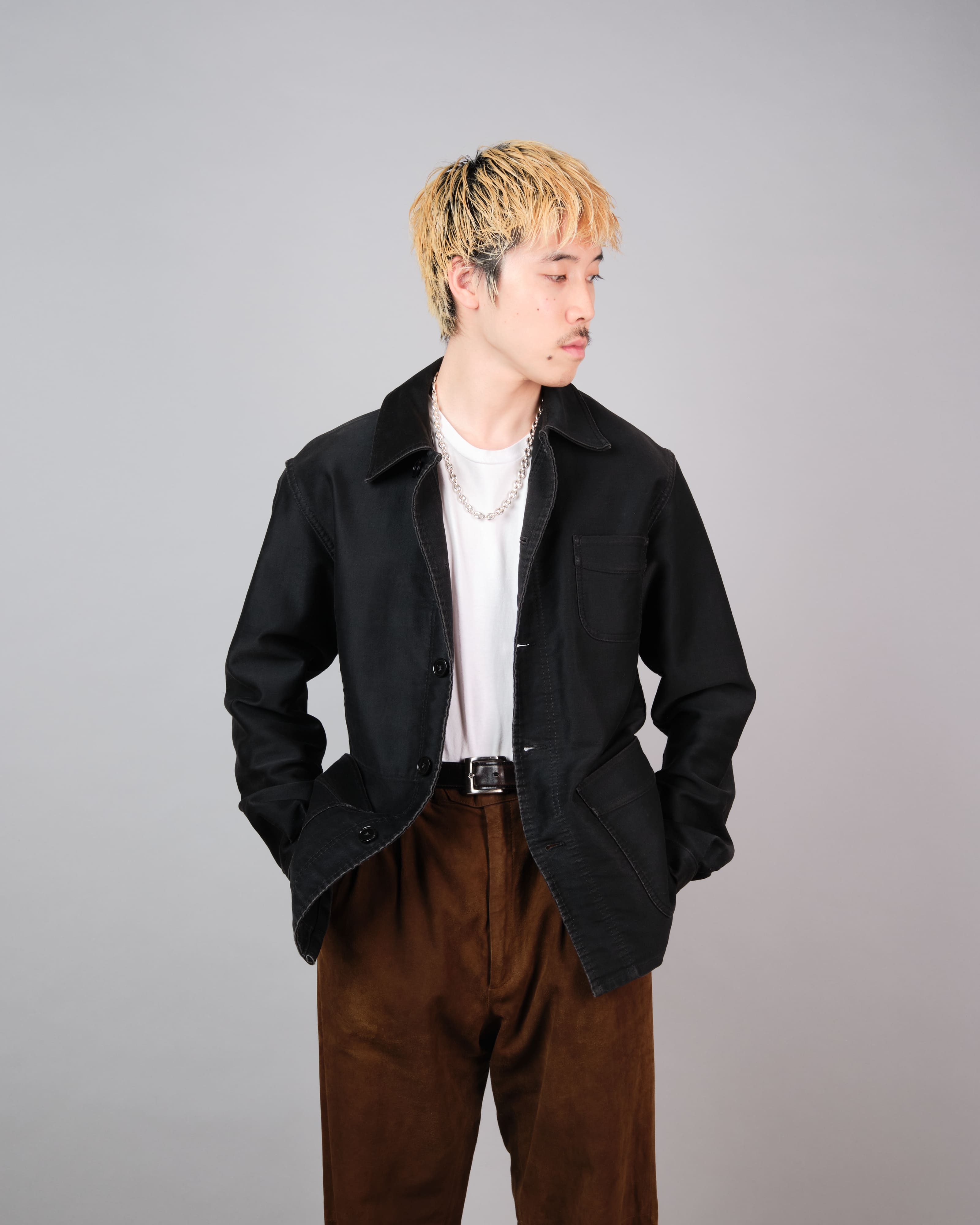 LE MONT ST MICHELブラックモールスキン ジャケット 46