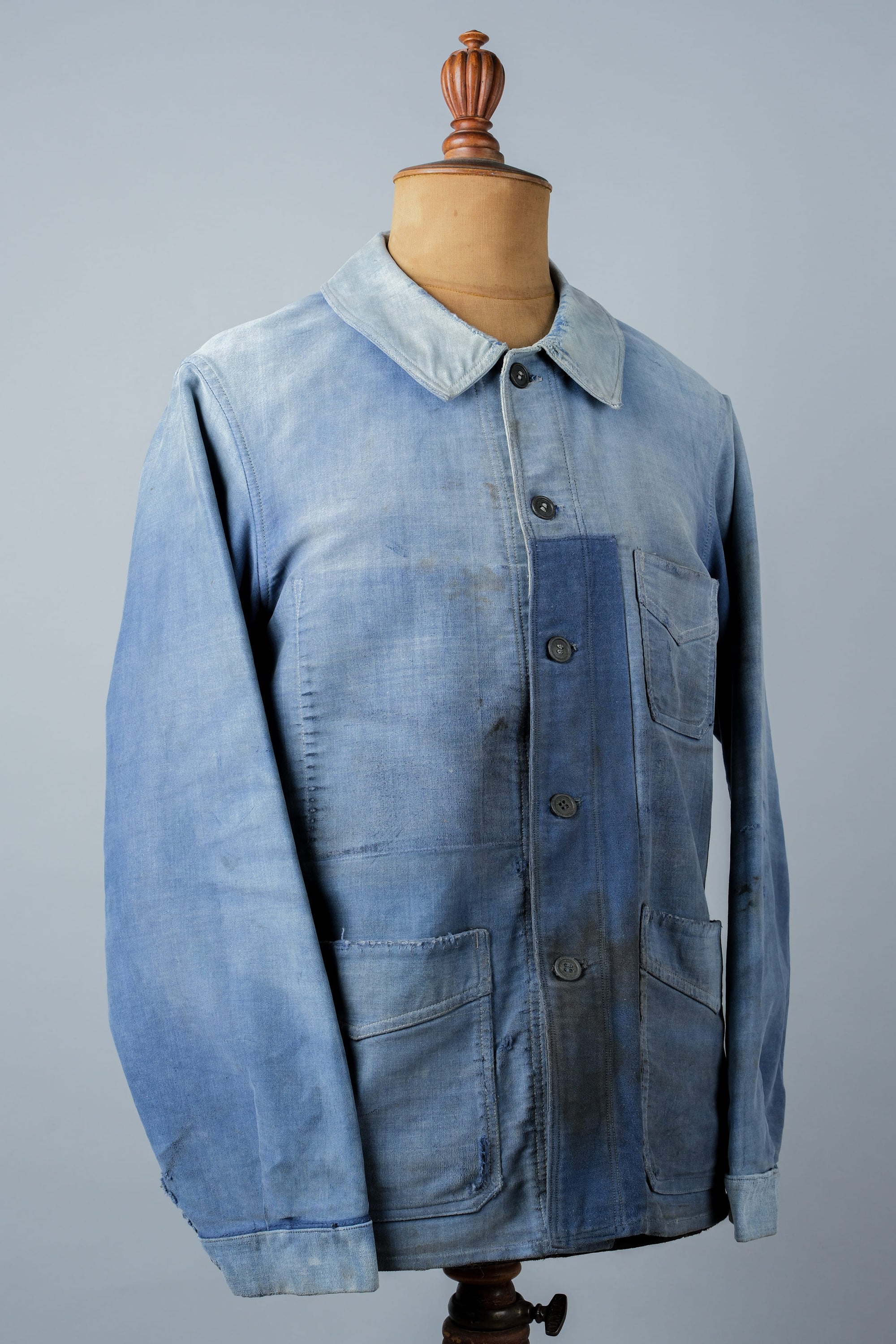 ［~40’s］French Vintage Blue Moleskin Work Jacket "Le Mont St. Michel"