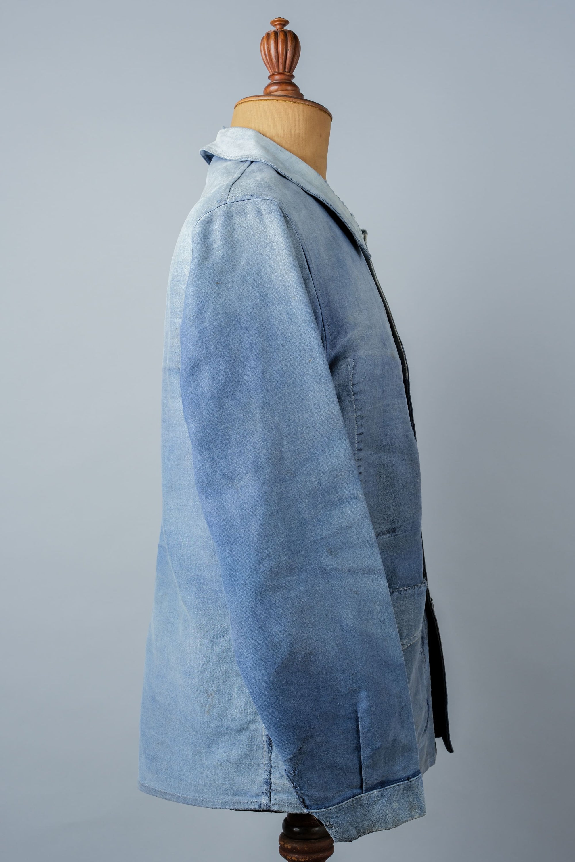 ［~40’s］French Vintage Blue Moleskin Work Jacket "Le Mont St. Michel"