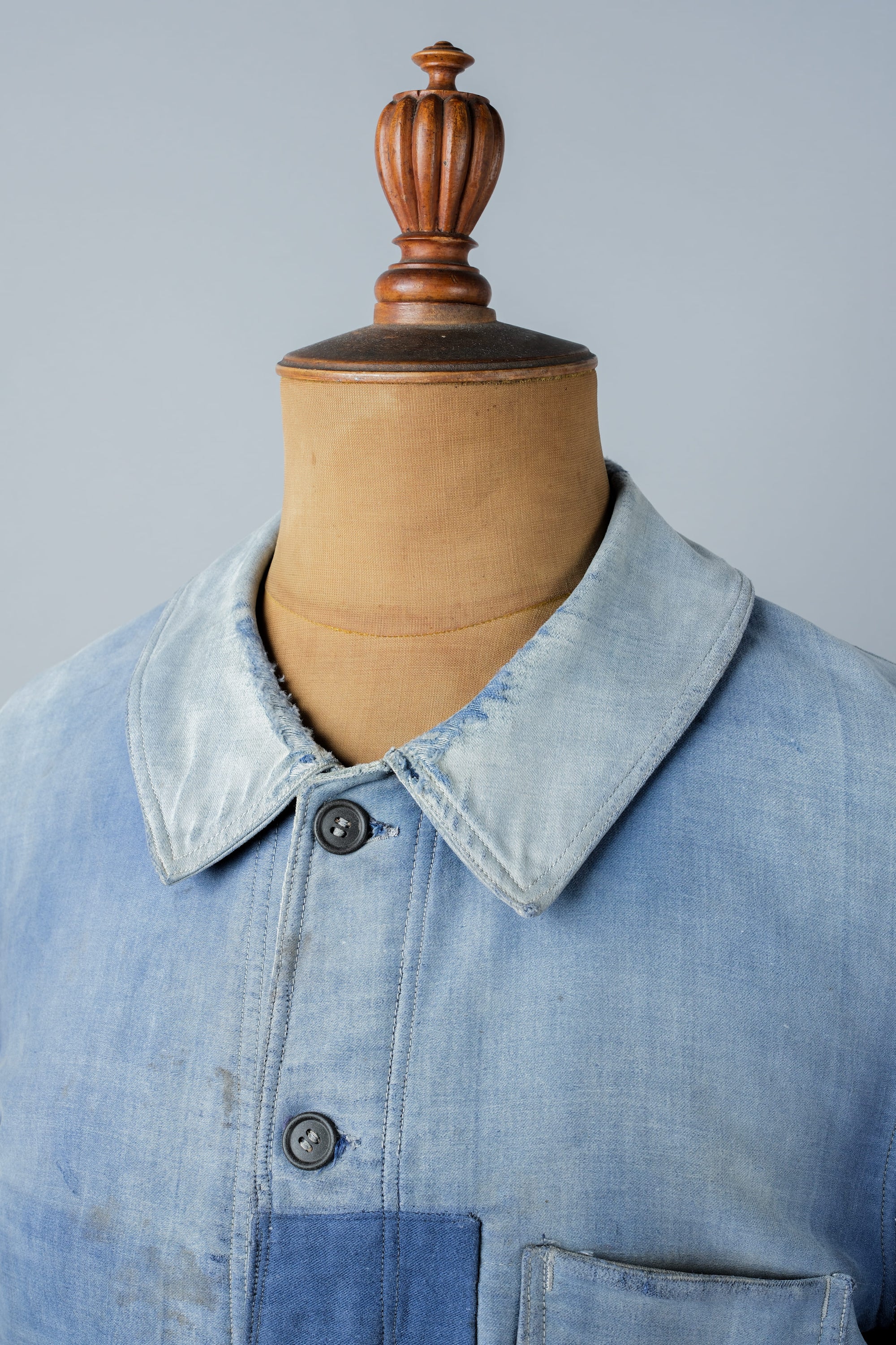 ［~40’s］French Vintage Blue Moleskin Work Jacket "Le Mont St. Michel"