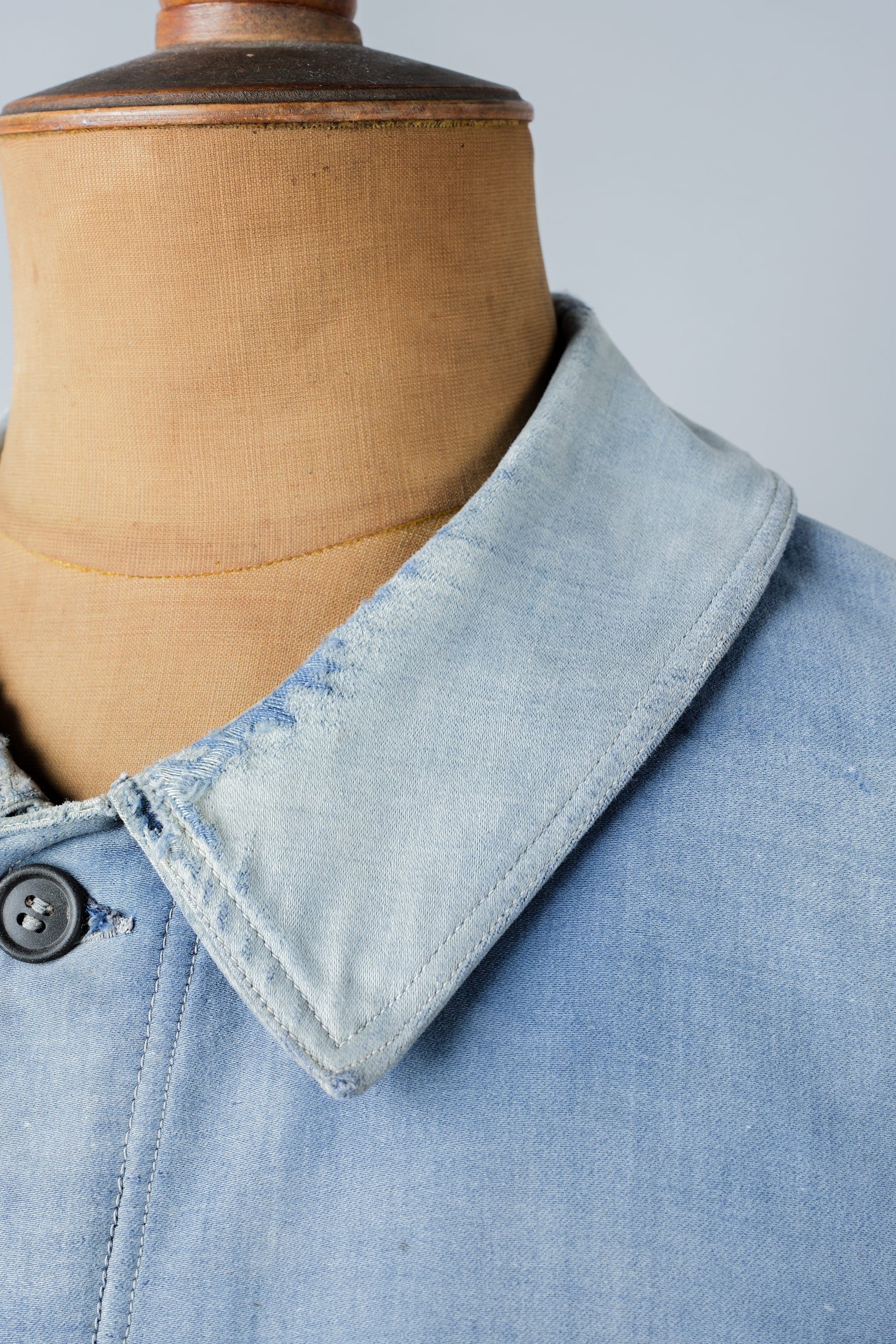 ［~40’s］French Vintage Blue Moleskin Work Jacket "Le Mont St. Michel"