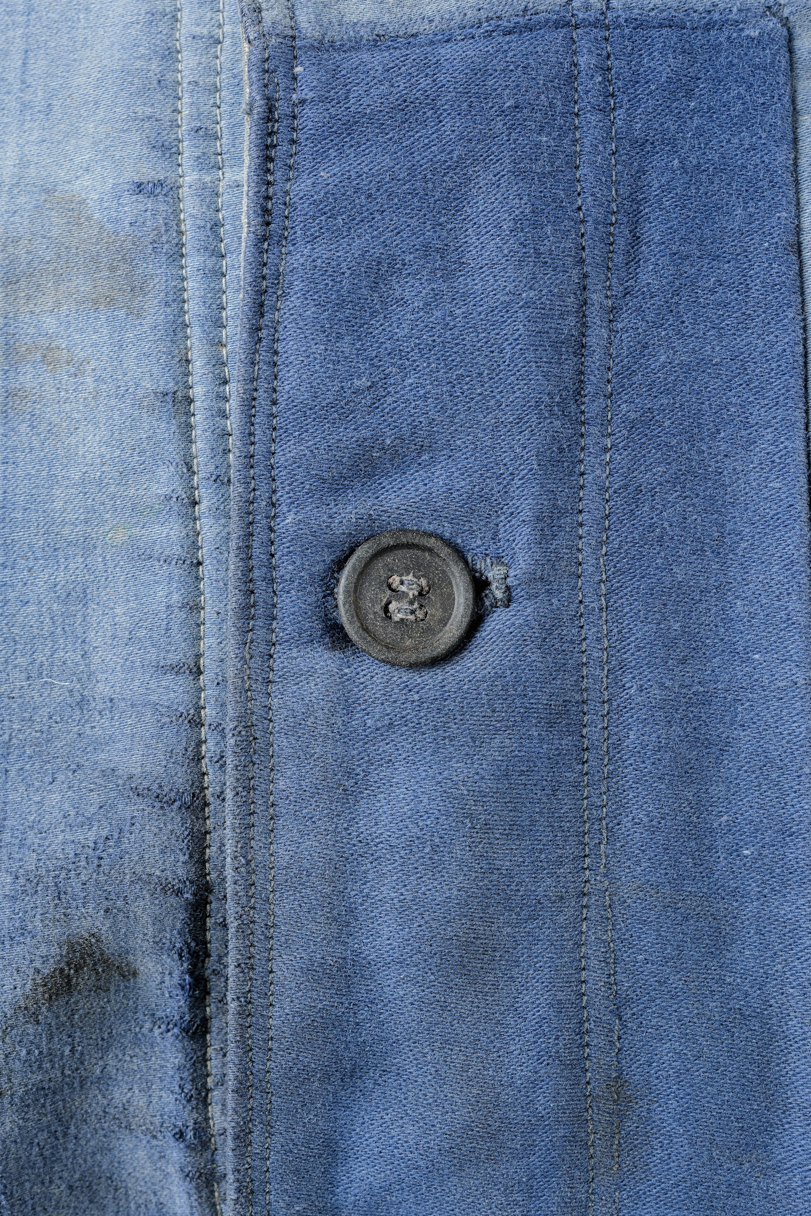 【~40’s】French Vintage Blue Moleskin Work Jacket "Le Mont St. Michel"