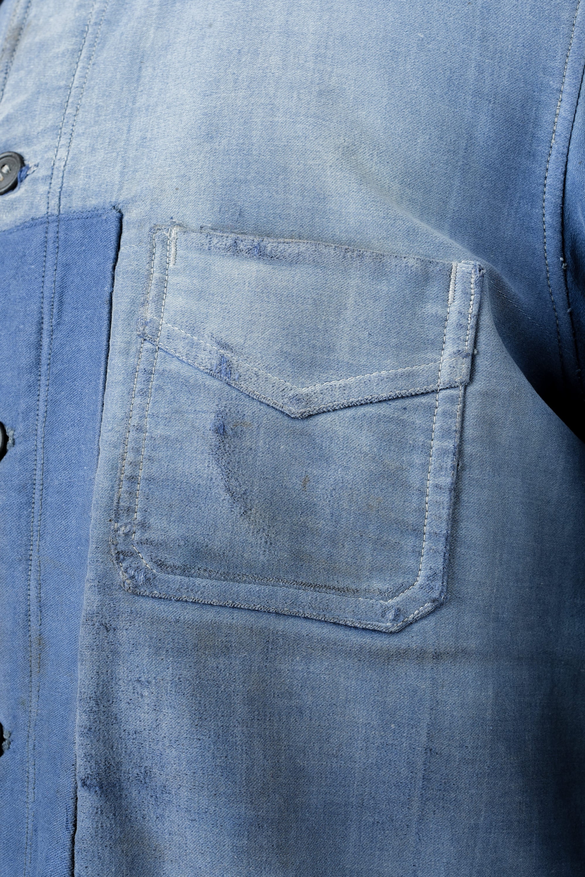 ［~40’s］French Vintage Blue Moleskin Work Jacket "Le Mont St. Michel"